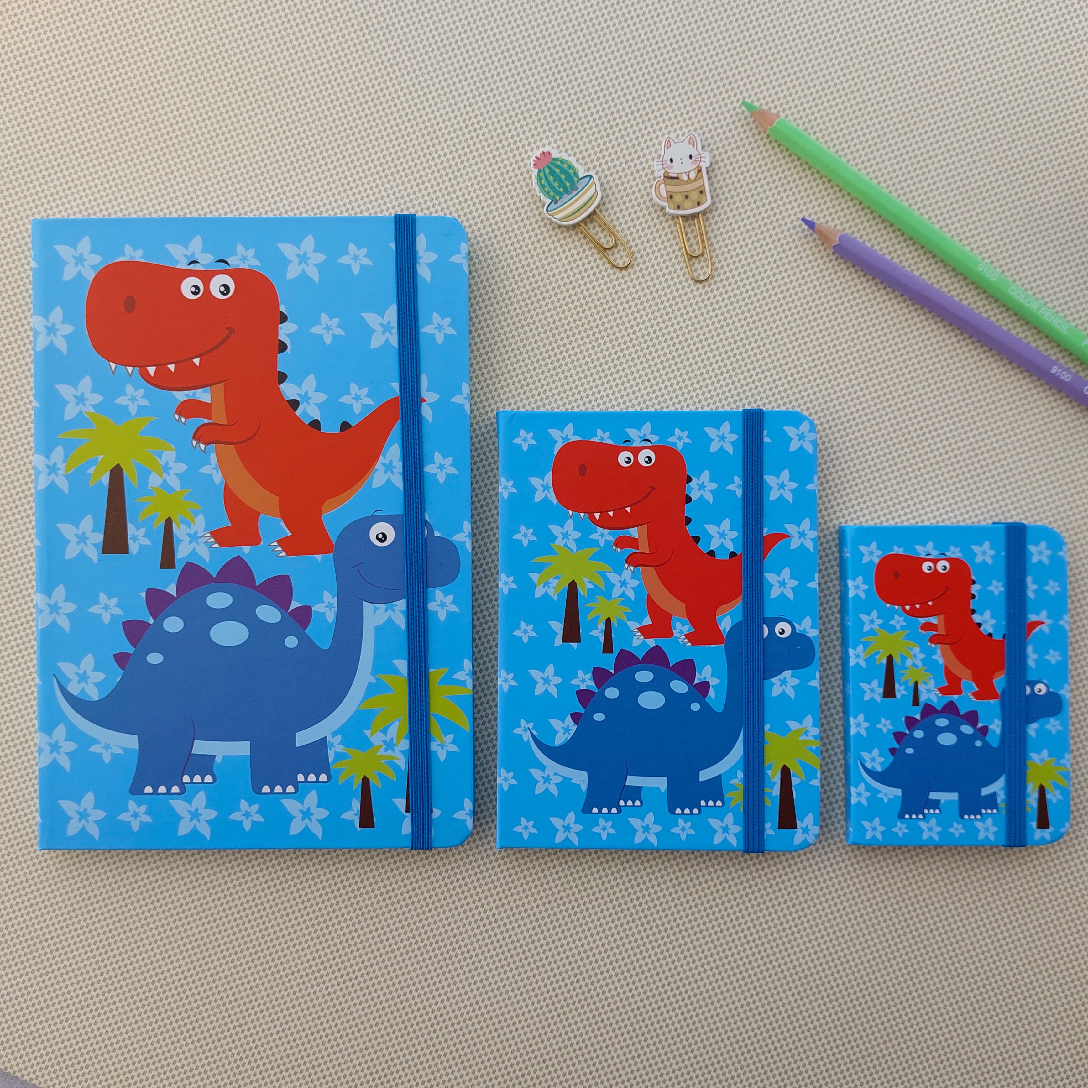 Space and Dino Themed Ruled Diaries A7