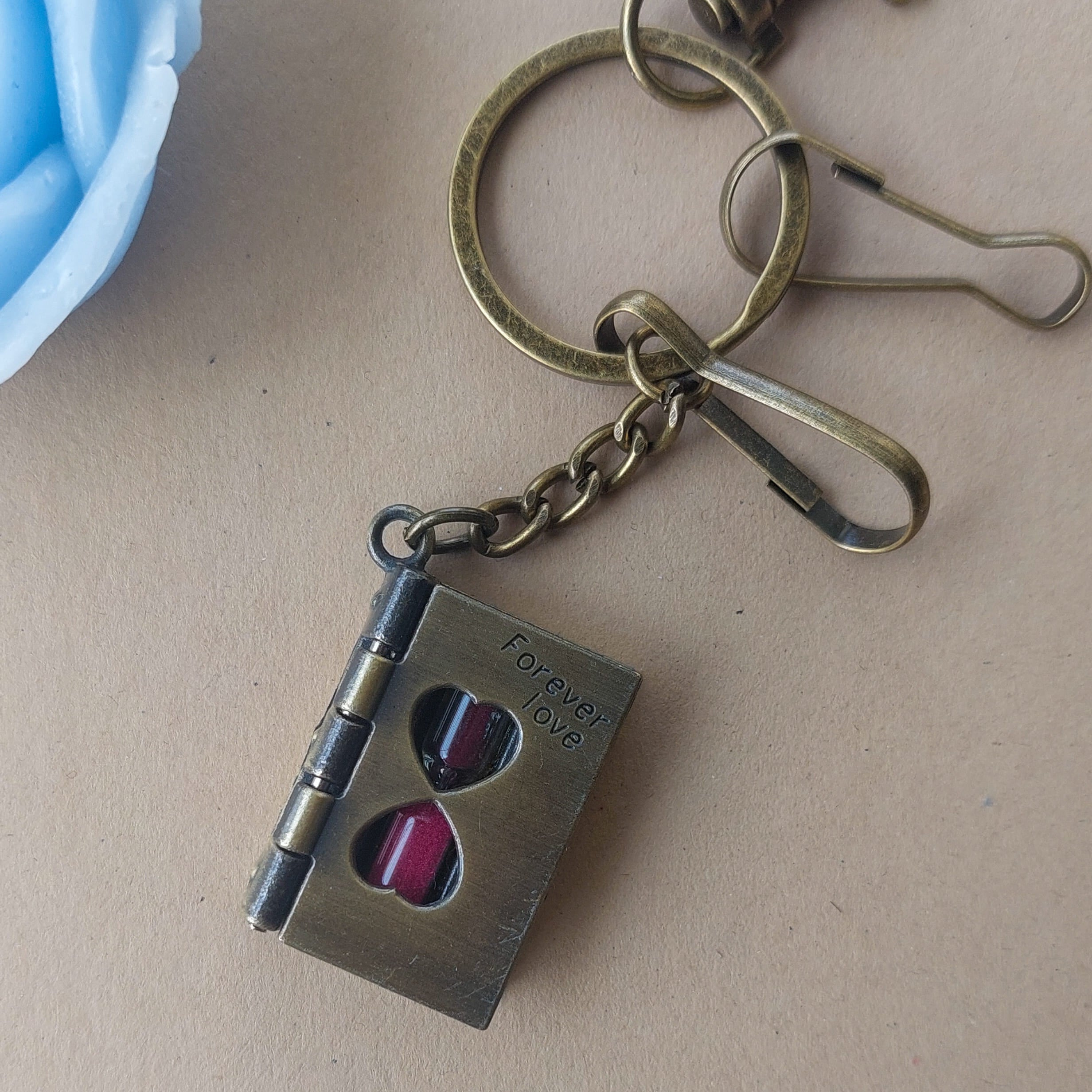 Forever Love Book Sand Clock Keychains