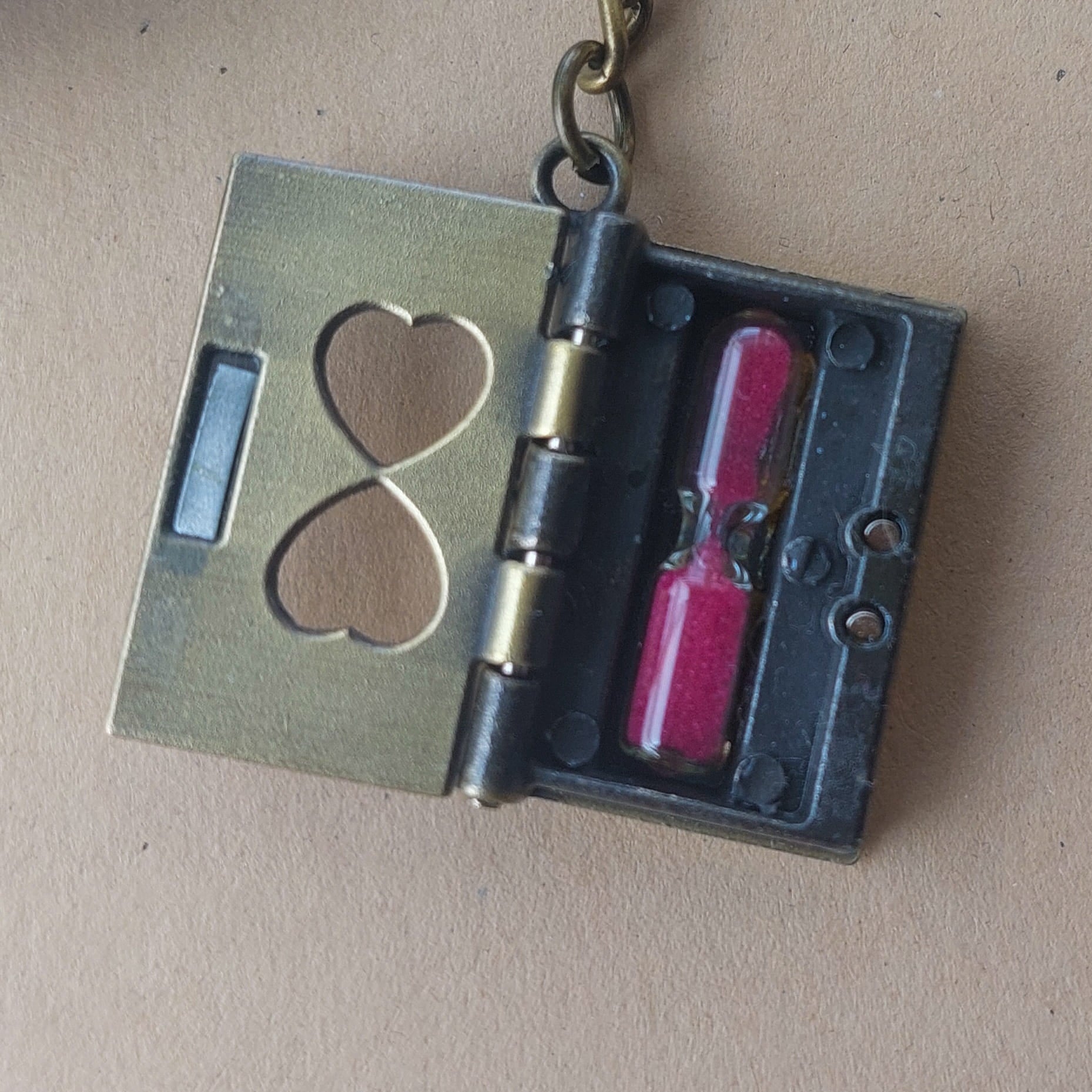 Forever Love Book Sand Clock Keychains