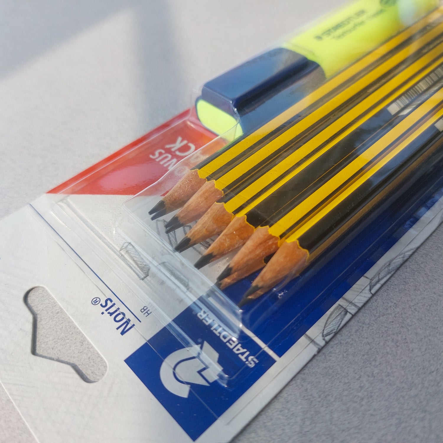 Staedtler Noris HB Pencils (12 pcs set) with Bonus Neon Highlighter
