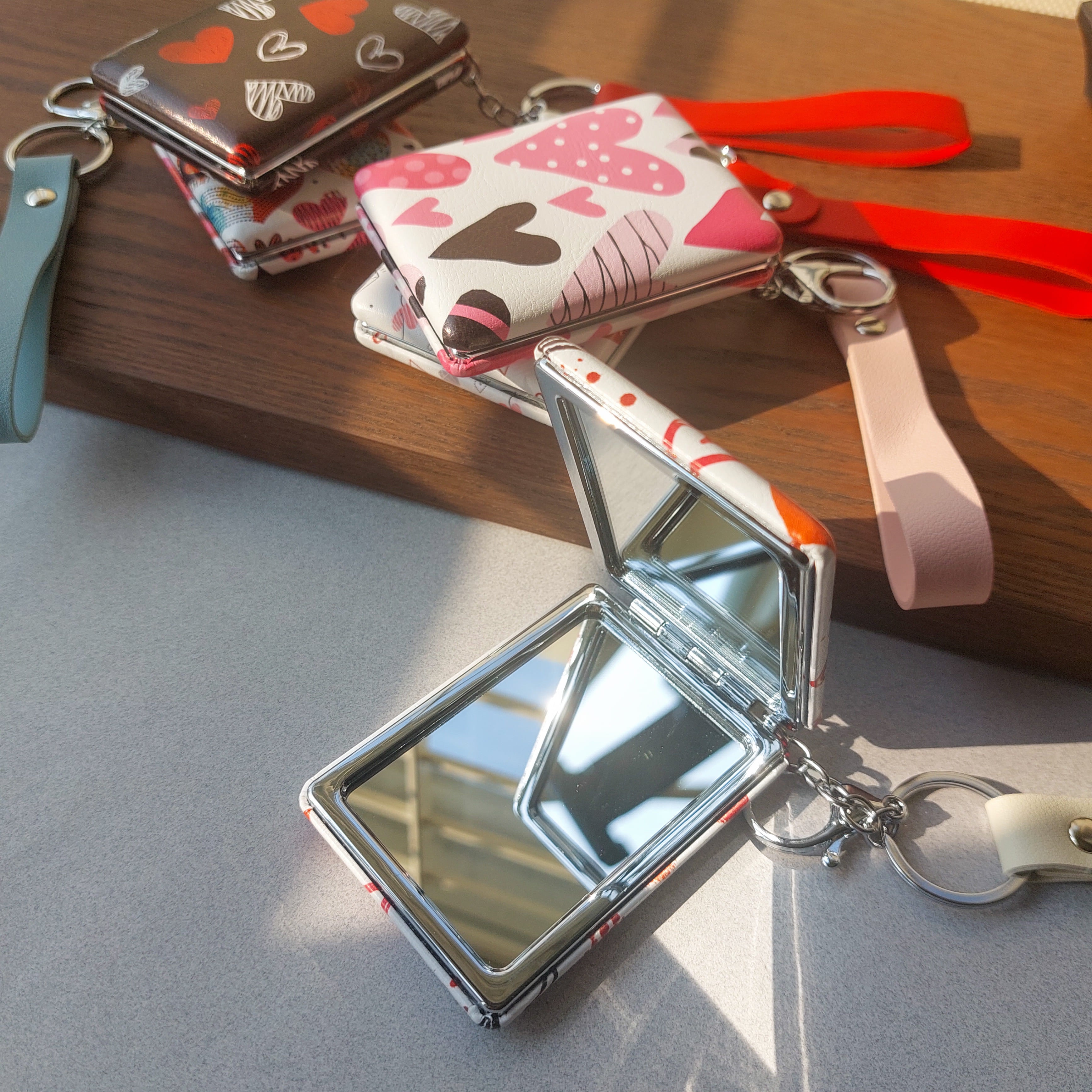 Designer Pocket Mirrors with Strap