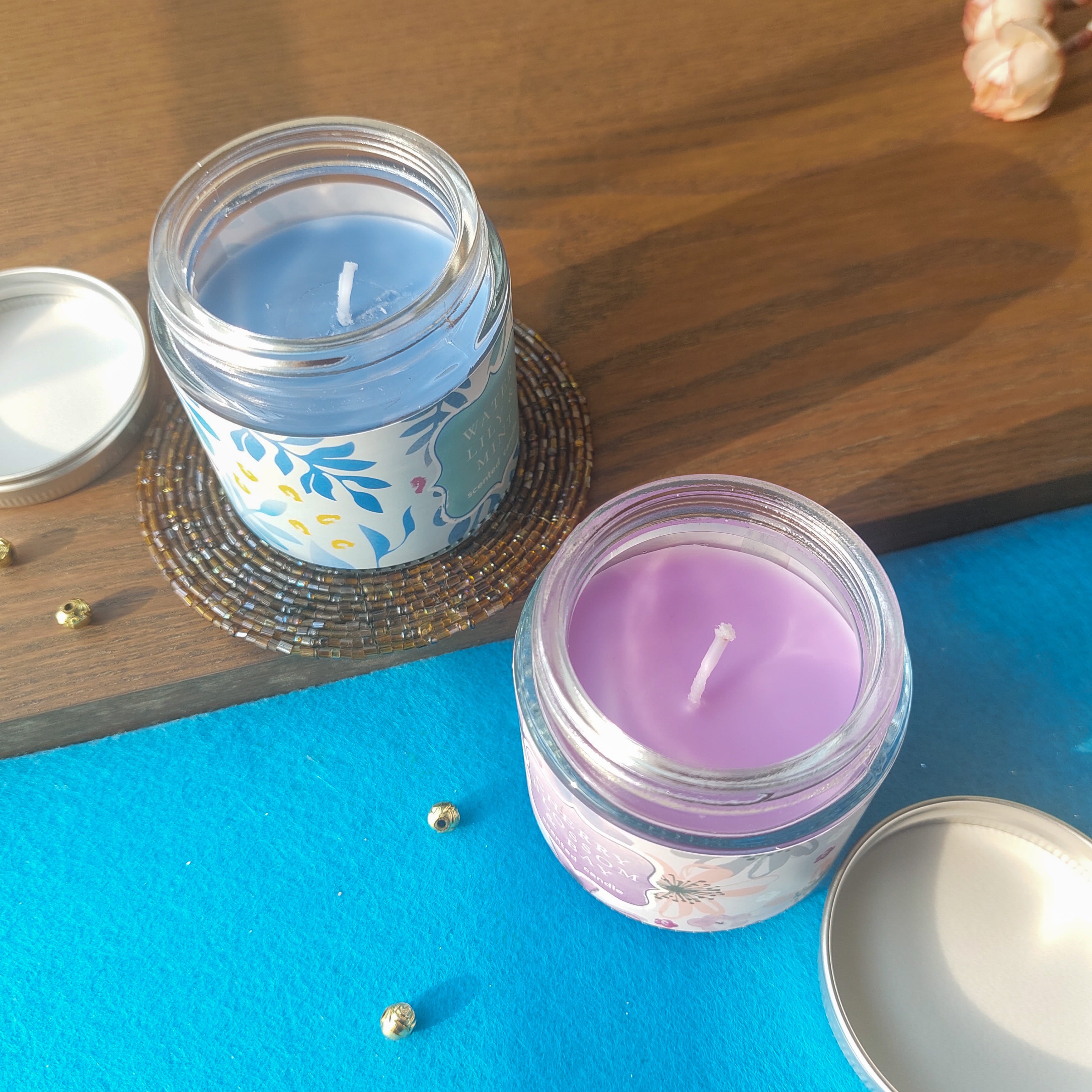 Glass Jar Scented Candles With Tin Lid