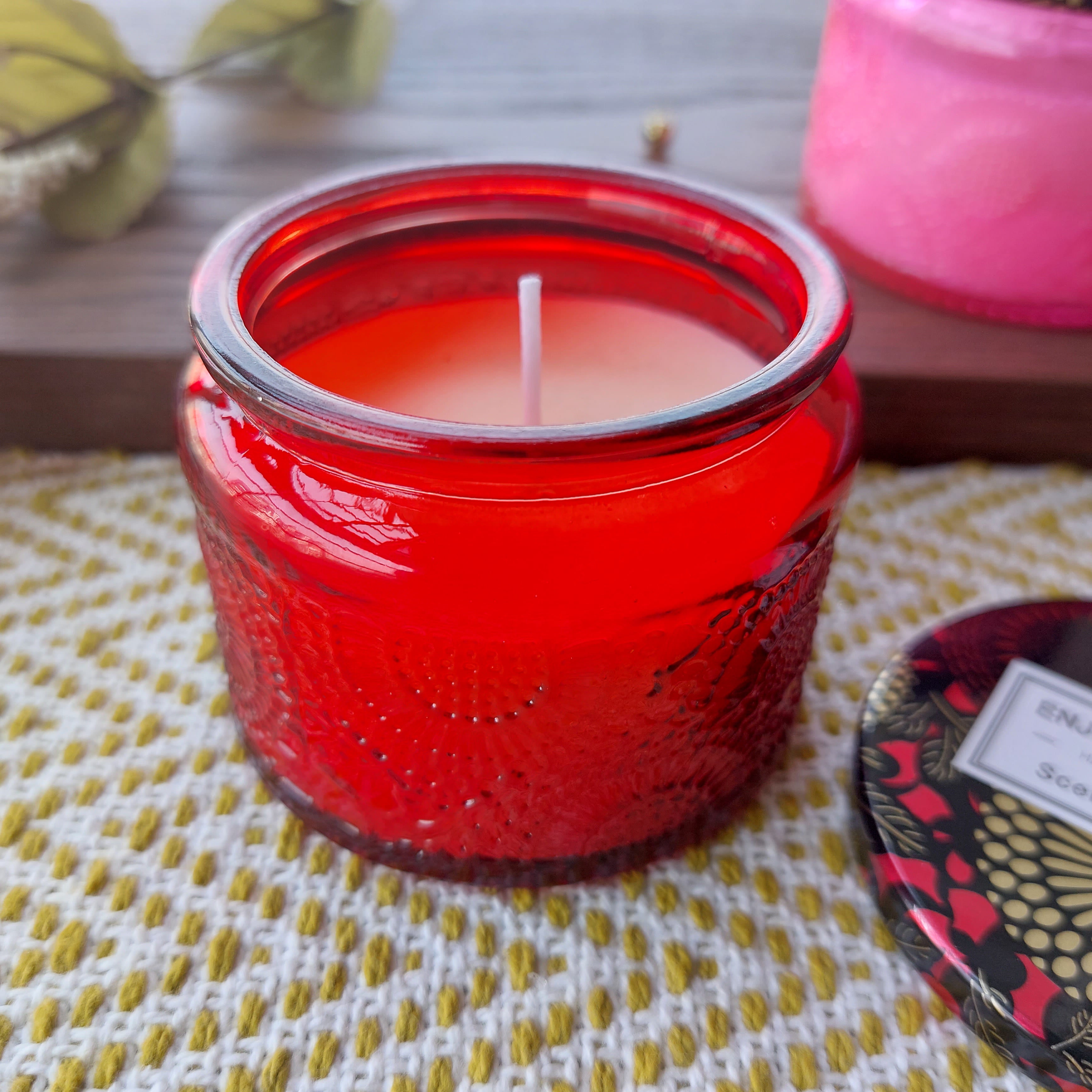 Enjoy Your Life Scented Candles Glass Bottle With Tin Cover