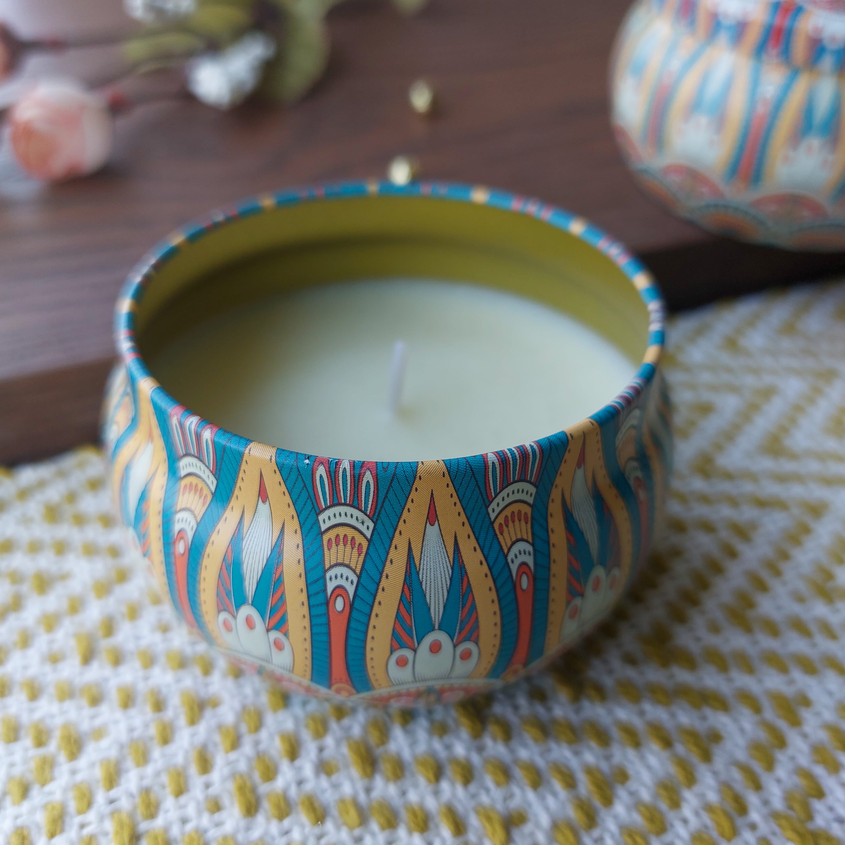 Mandala Scented Candle In Tin Boxes