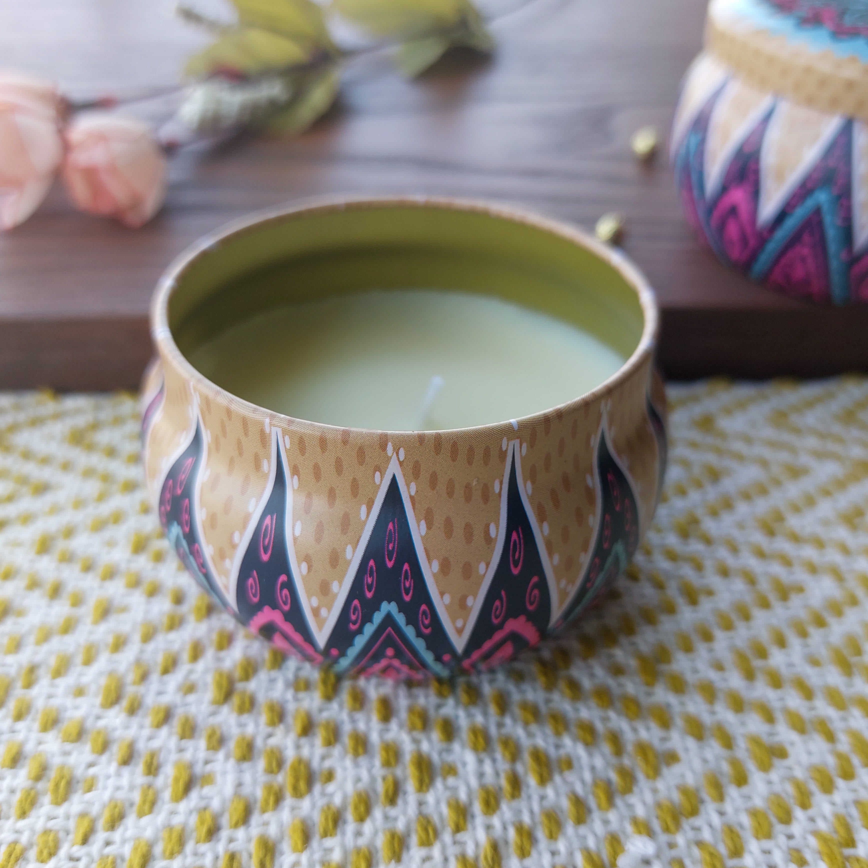Mandala Scented Candle In Tin Boxes