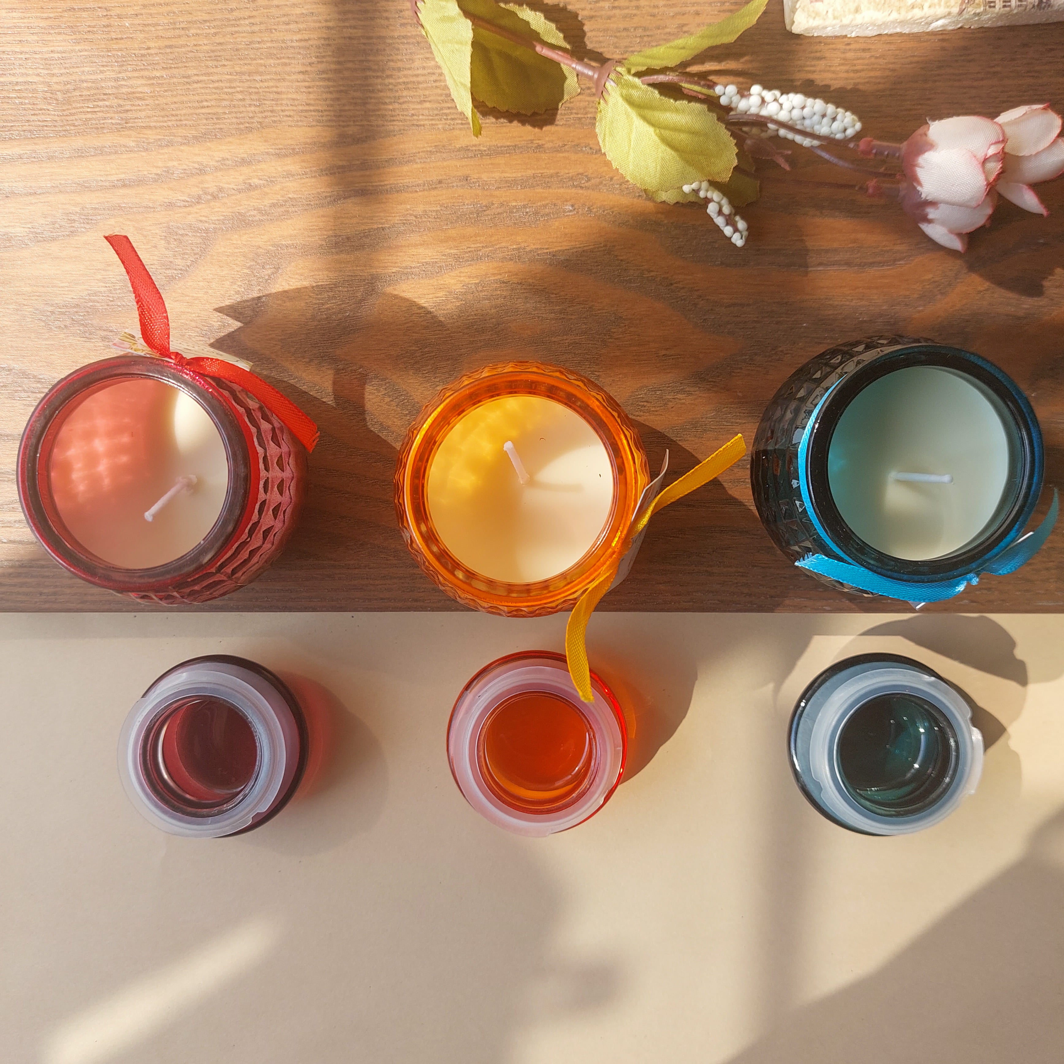 Glass Handmade Scented Candle Bottles With Airtight Lid