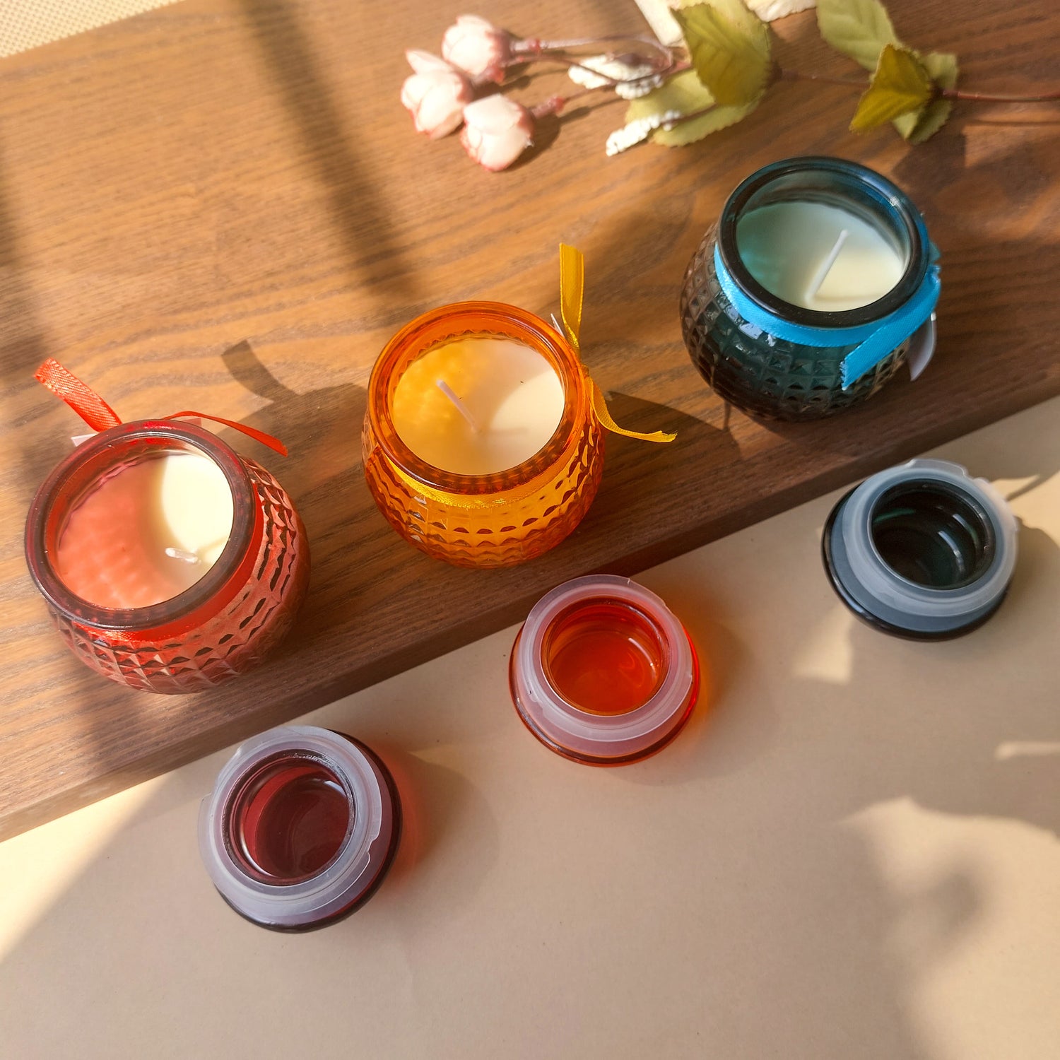 Glass Handmade Scented Candle Bottles With Airtight Lid
