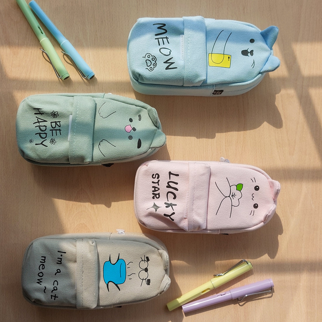 Cat Meow Cloth Compass Pouches