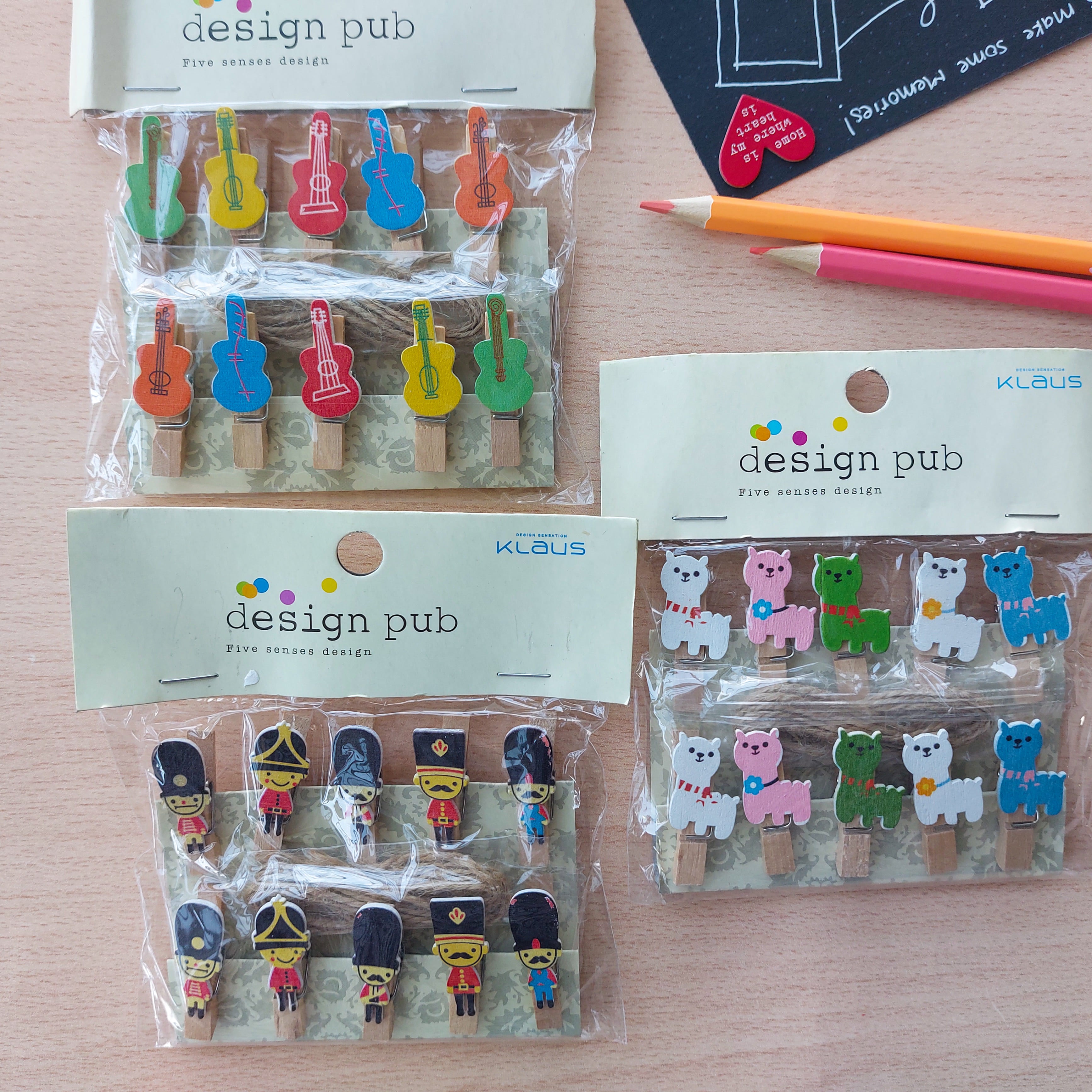 Design Pub Wooden Clips 10pc Set