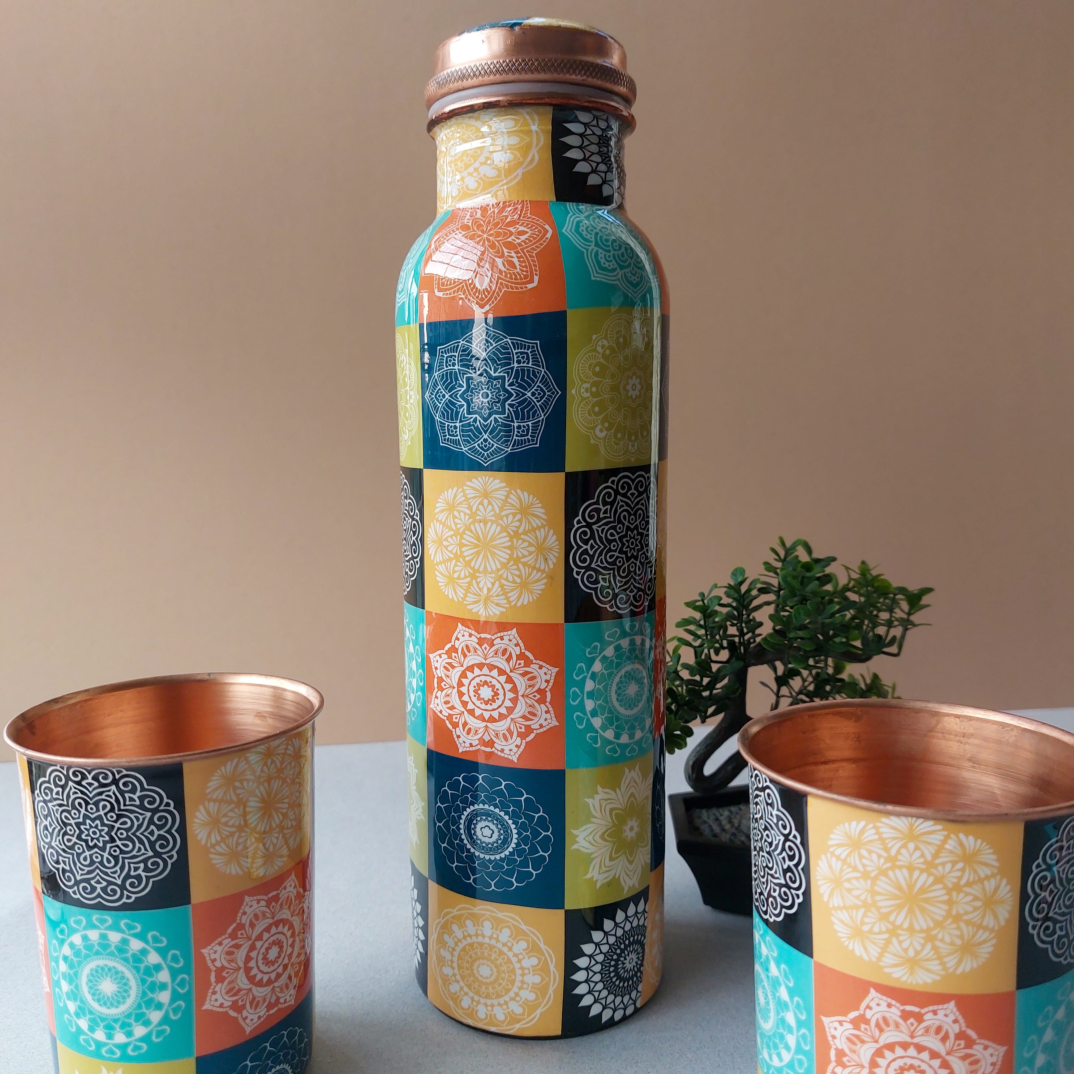 Designer Copper Bottles Set