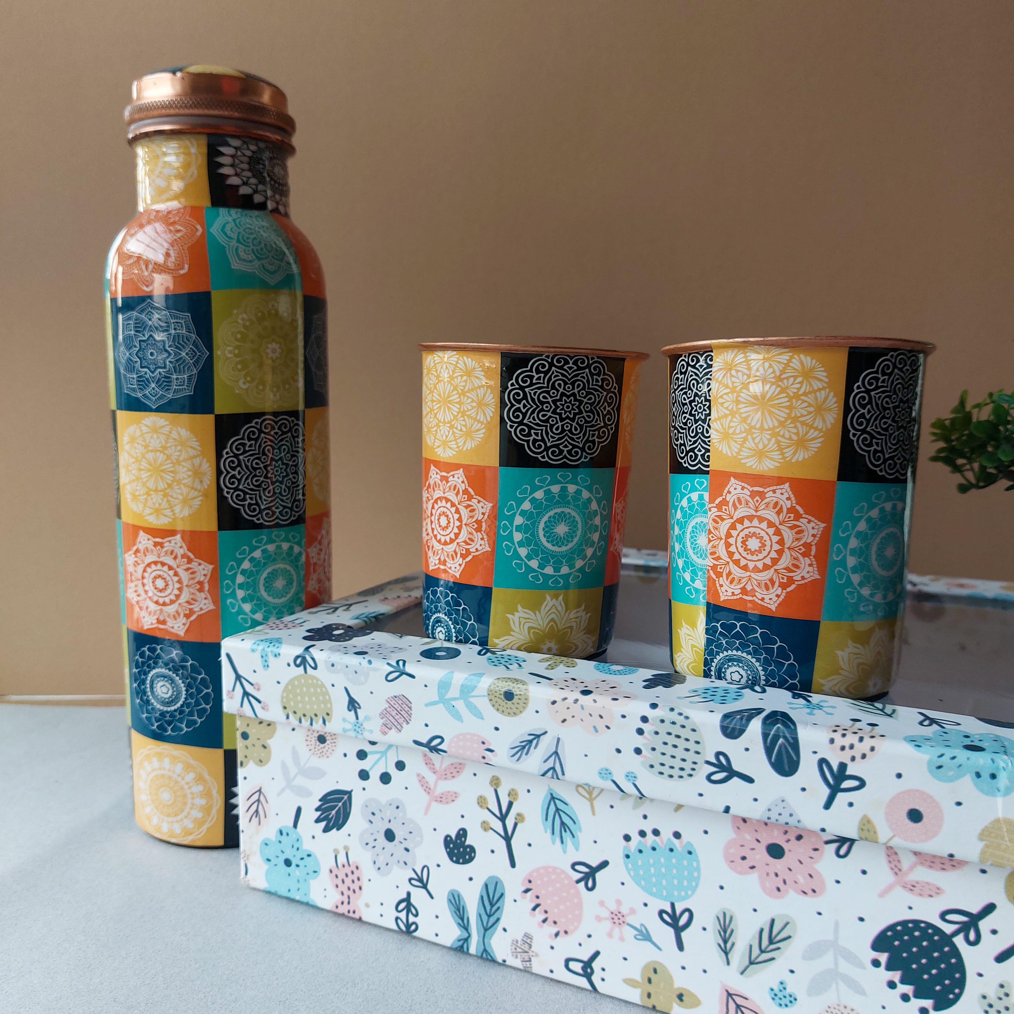 Designer Copper Bottles Set