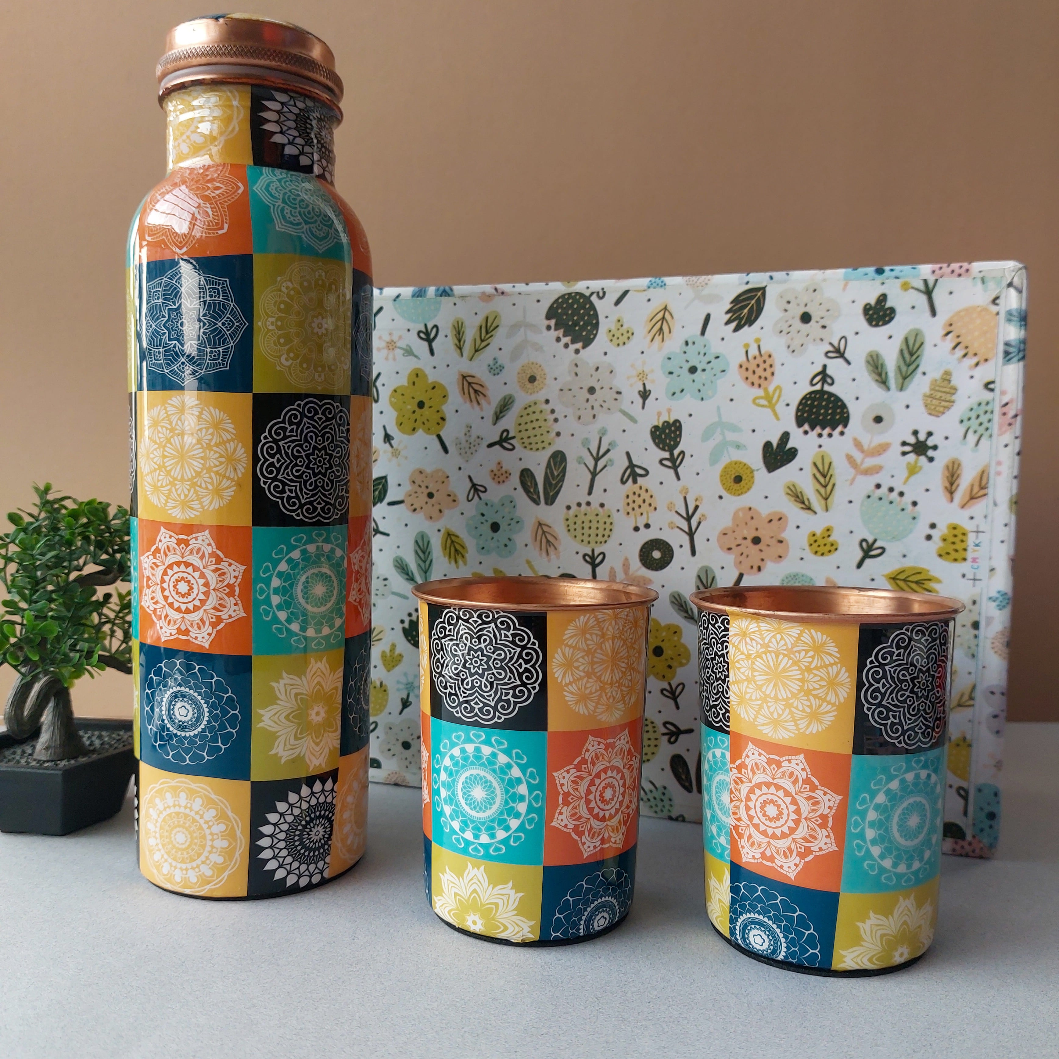 Designer Copper Bottles Set