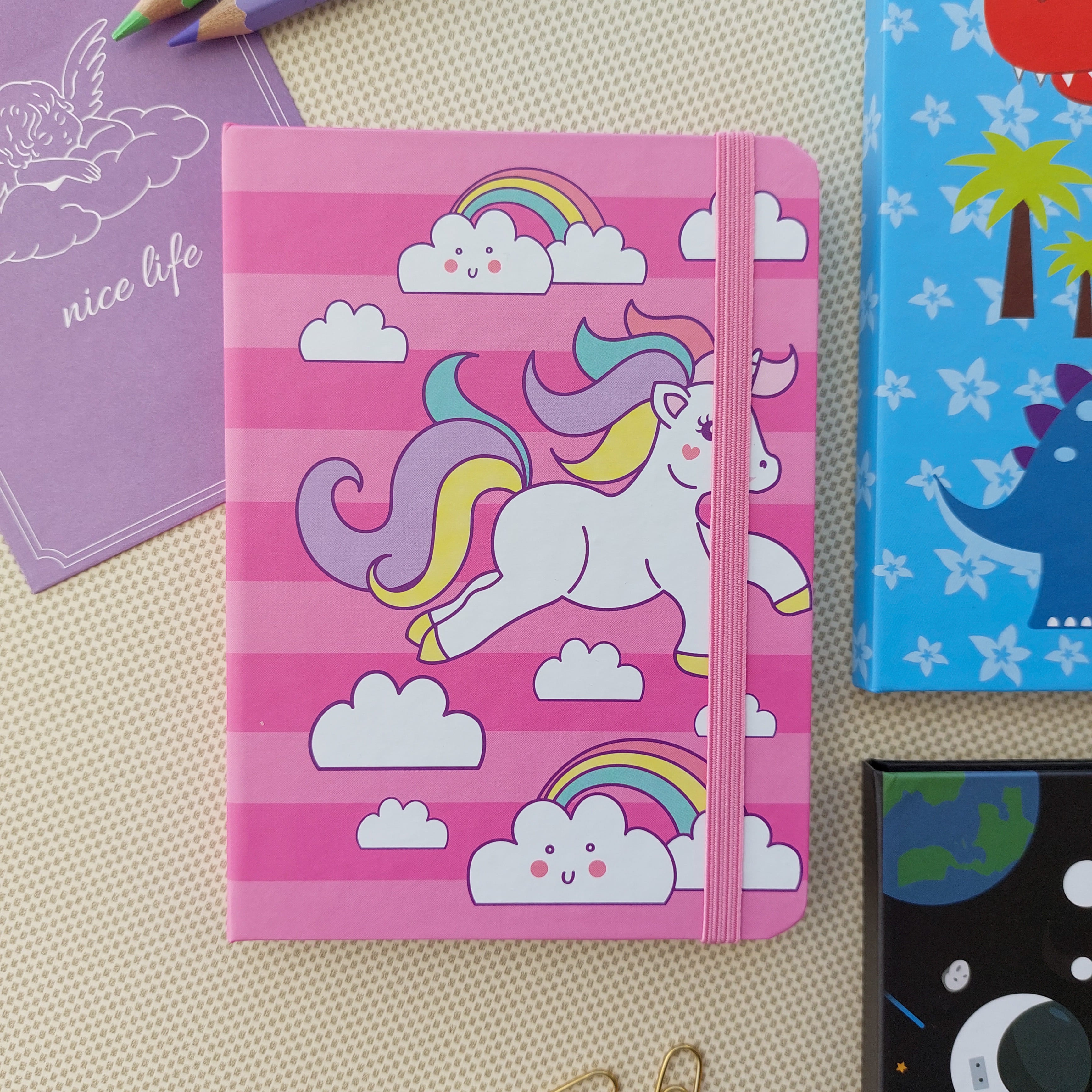 Space and Dino Themed Ruled Diaries A7