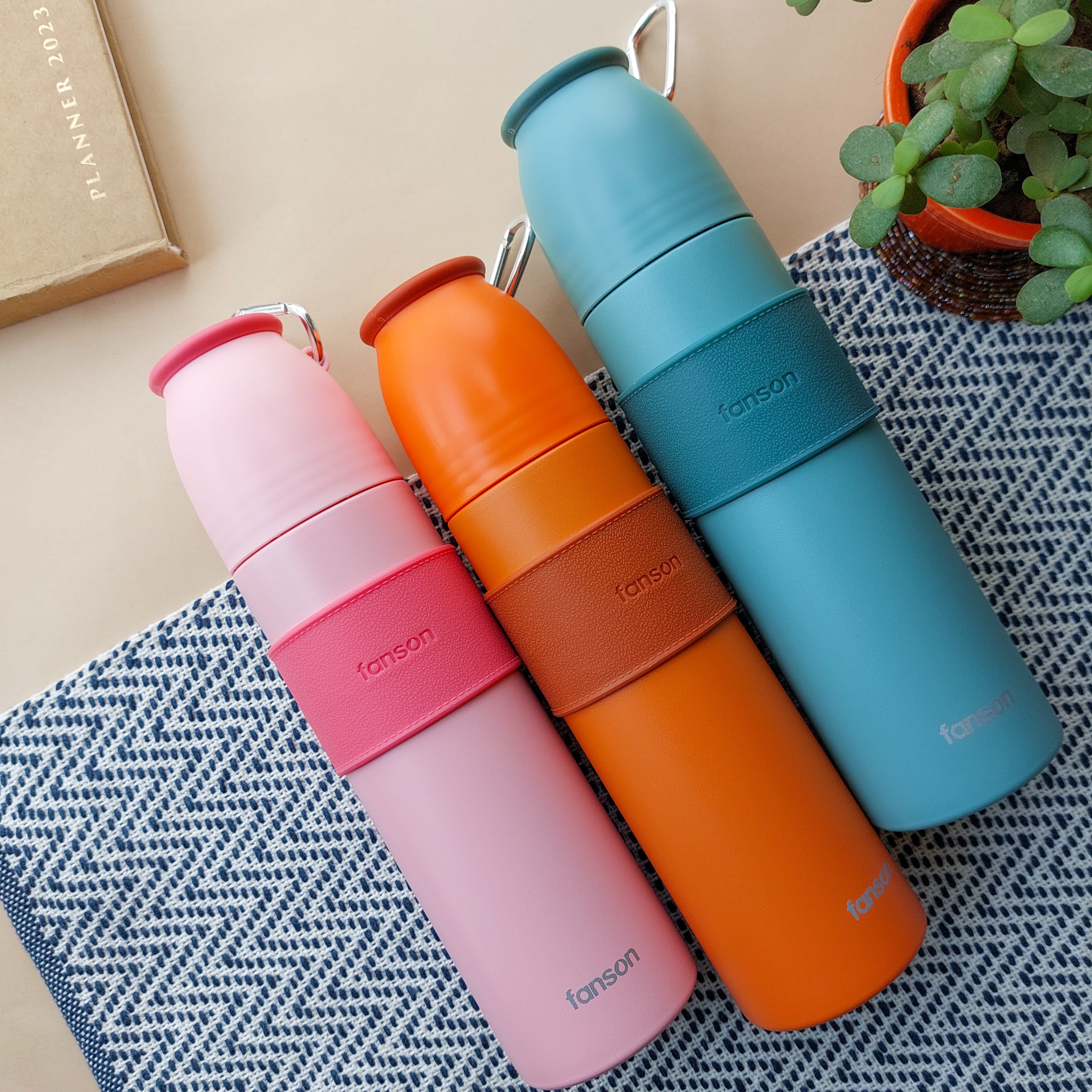 Fansons Steel Insulated Bottles With Leather Grip 500ml