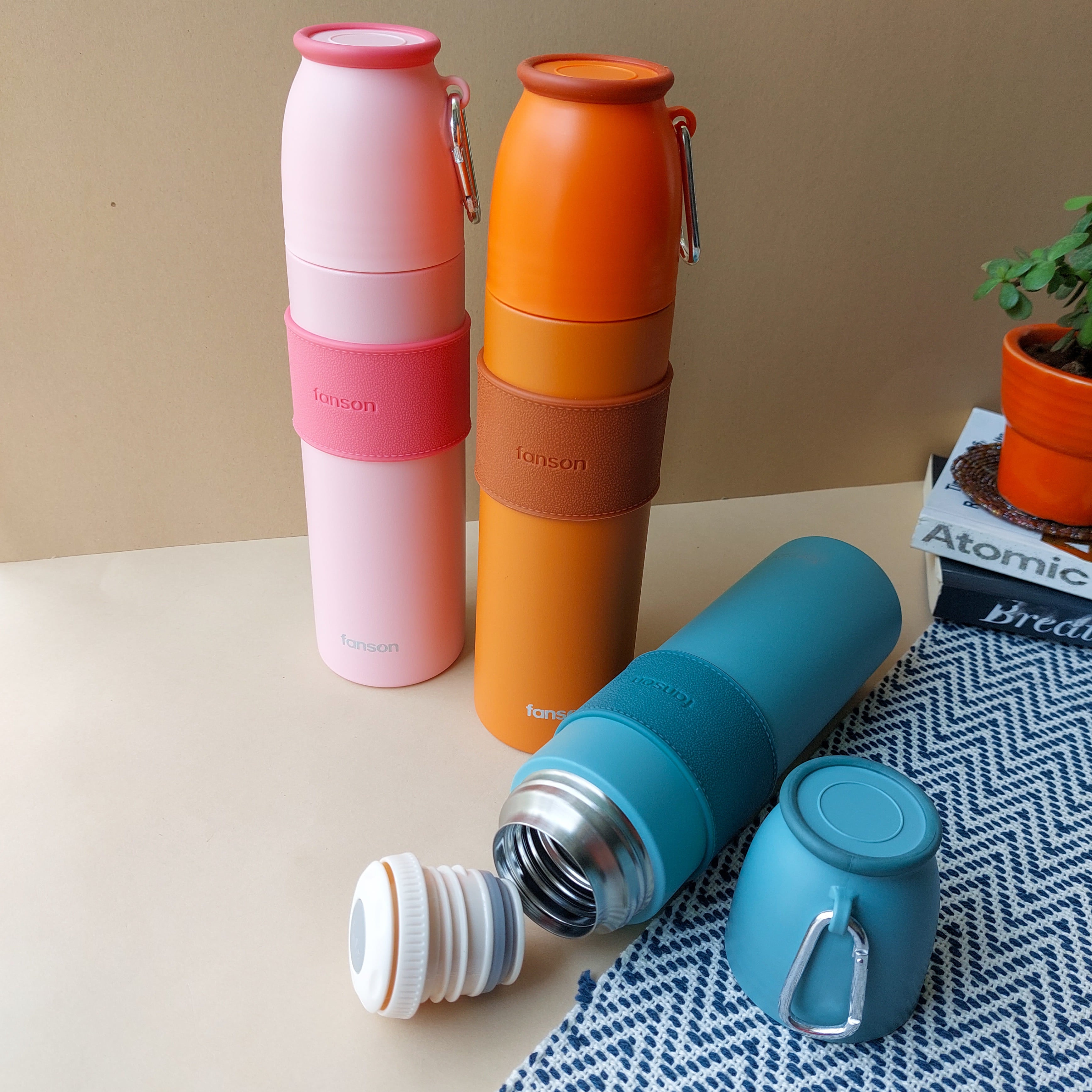 Fansons Steel Insulated Bottles With Leather Grip 500ml