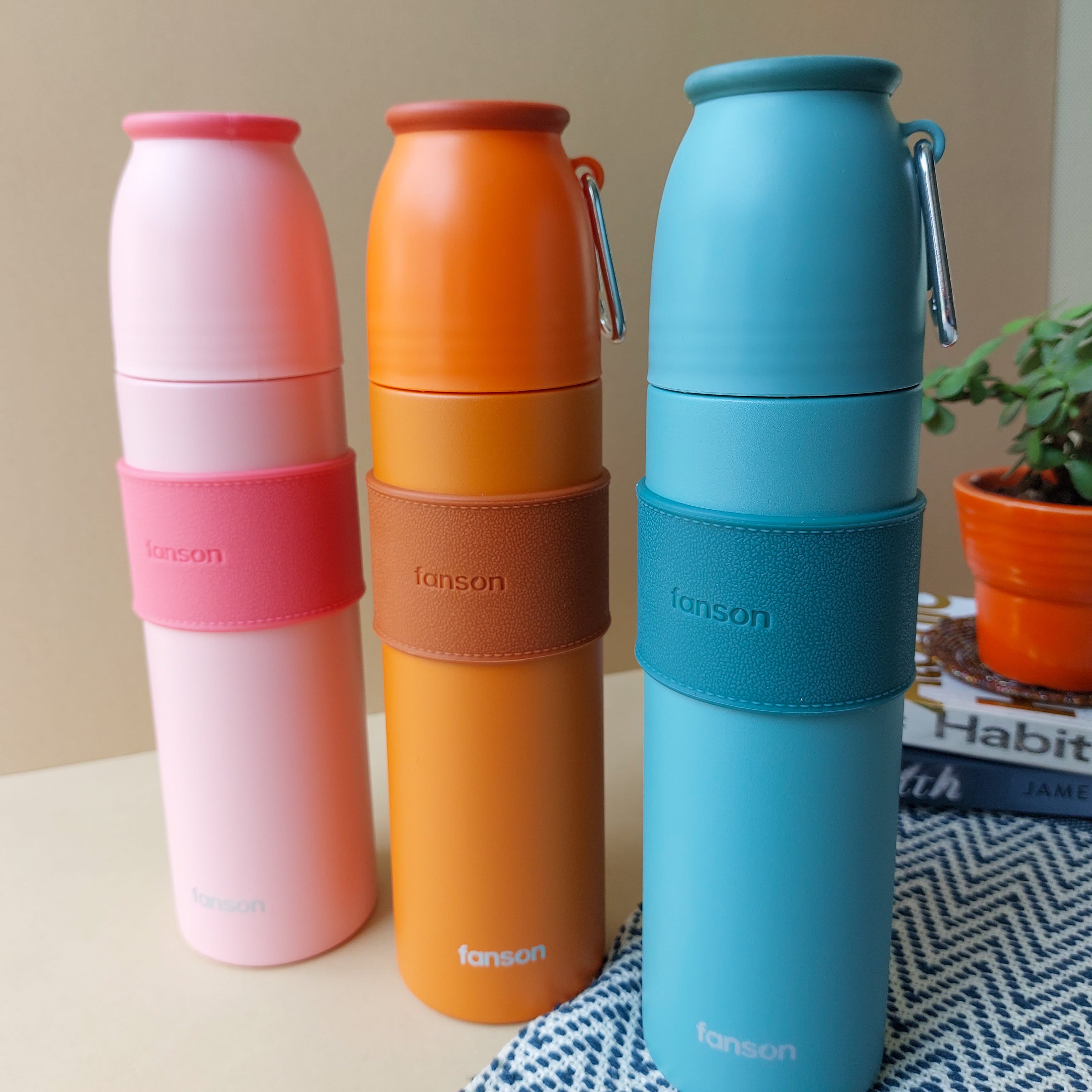 Fansons Steel Insulated Bottles With Leather Grip 500ml