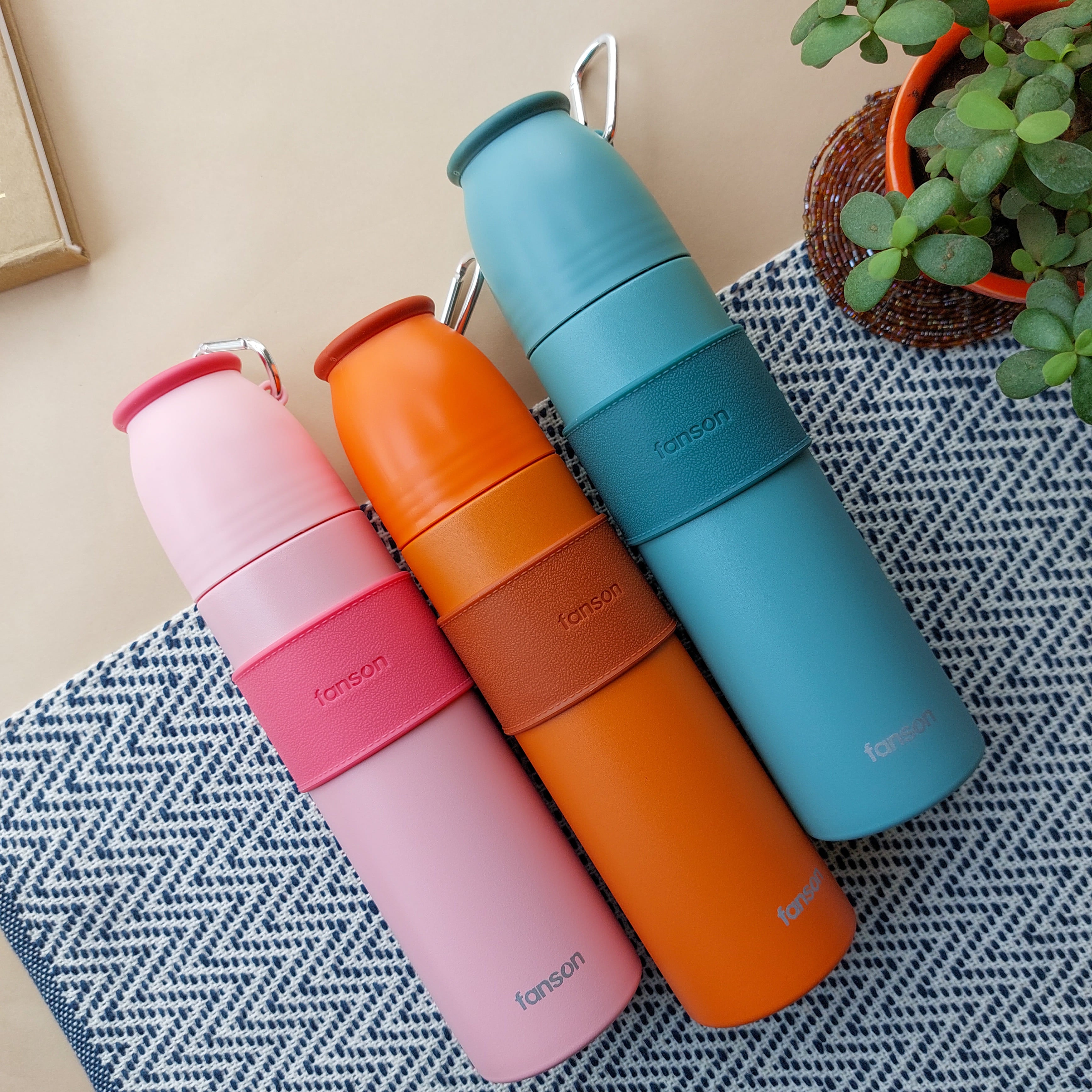 Fansons Steel Insulated Bottles With Leather Grip 500ml
