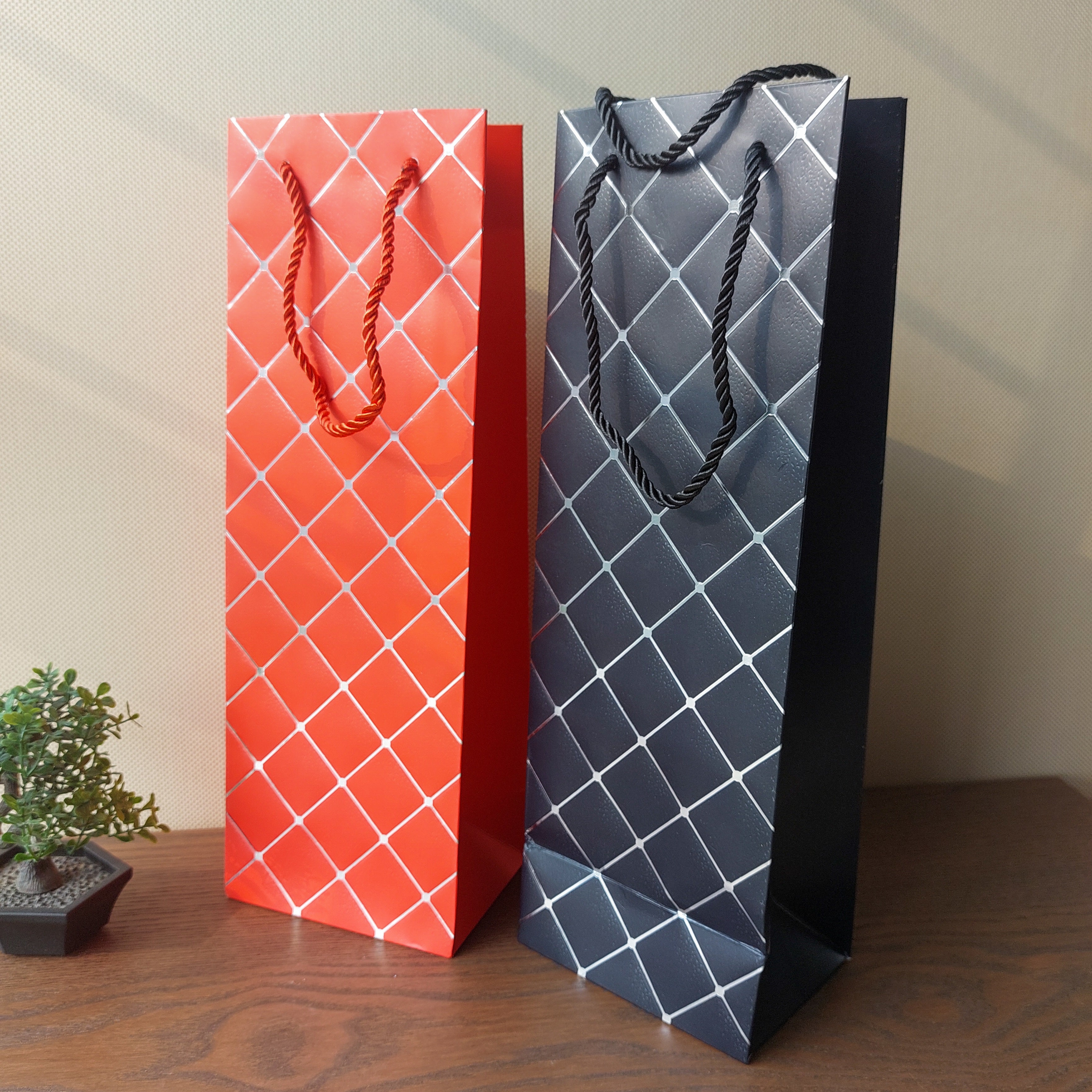 Wine Bottle Gift Bags 4pc Set 5x14