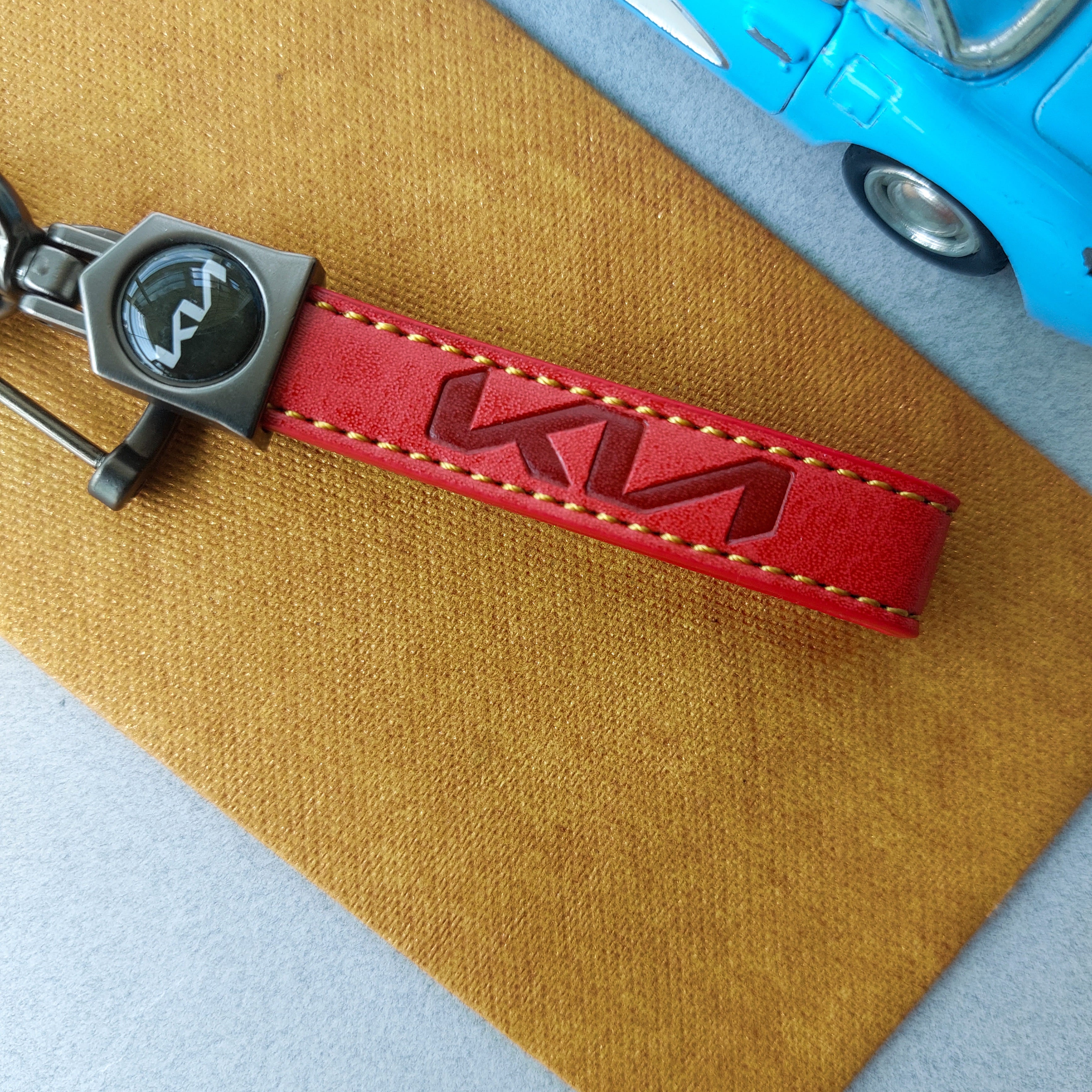 KIA Car Logo Leather Keychains