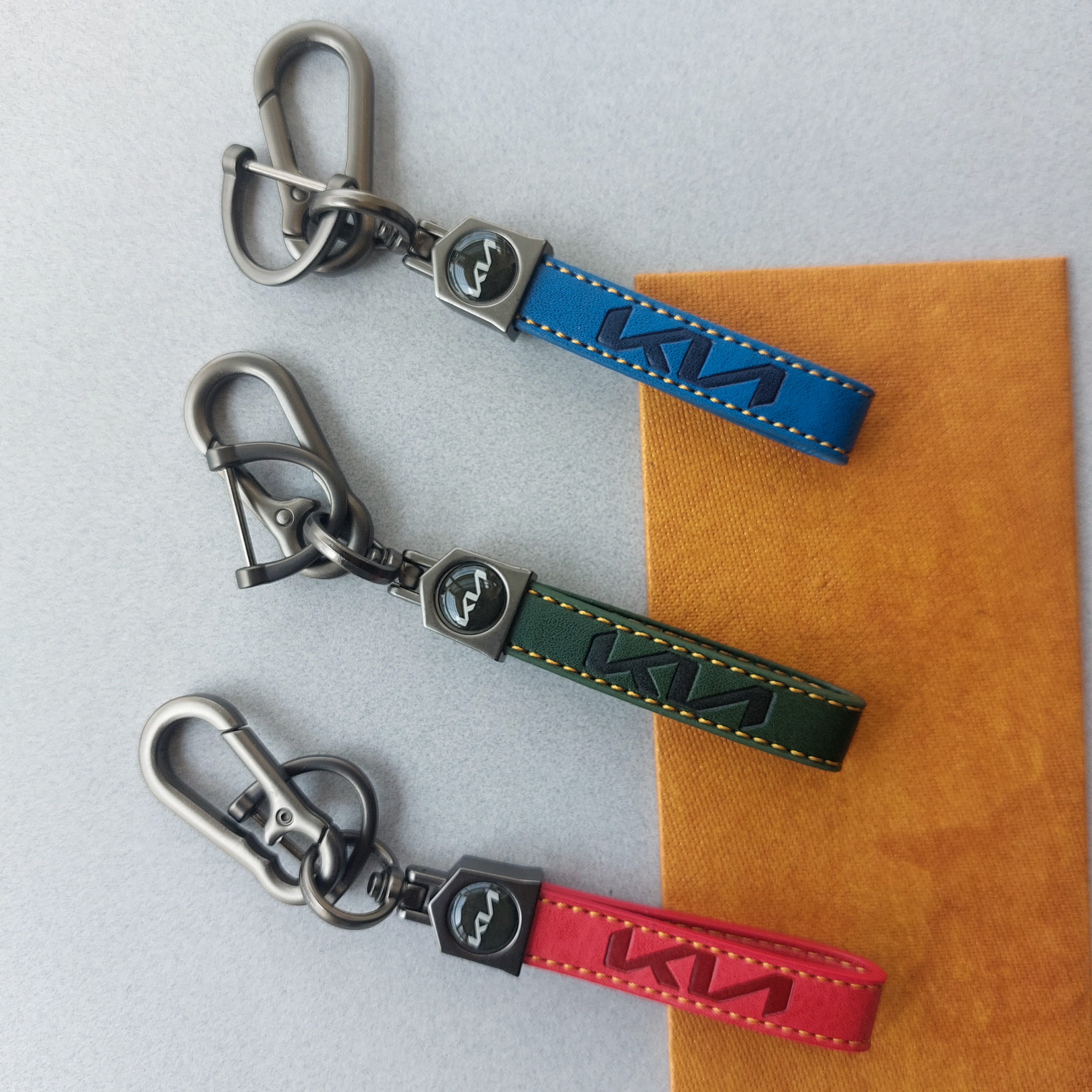 KIA Car Logo Leather Keychains