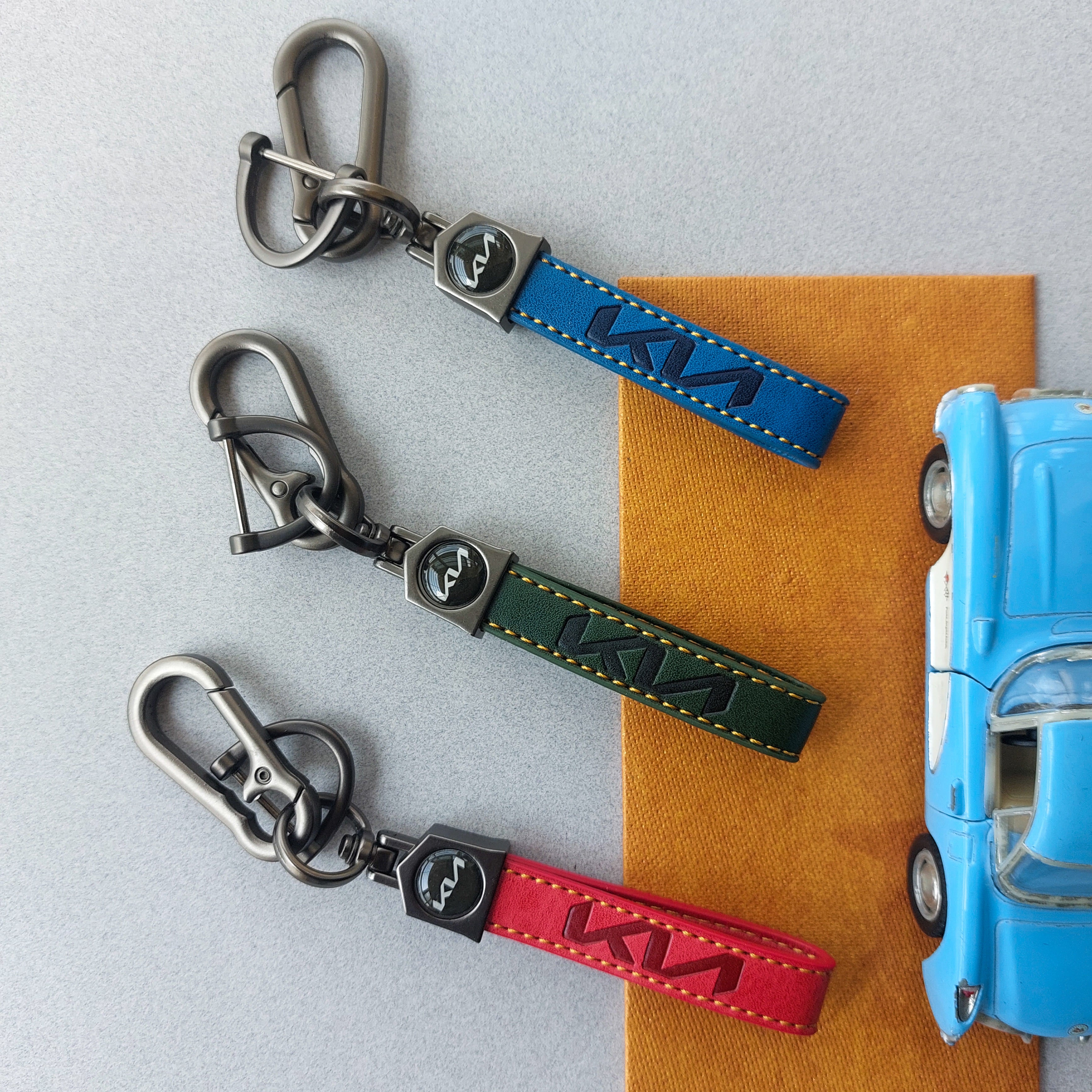 KIA Car Logo Leather Keychains