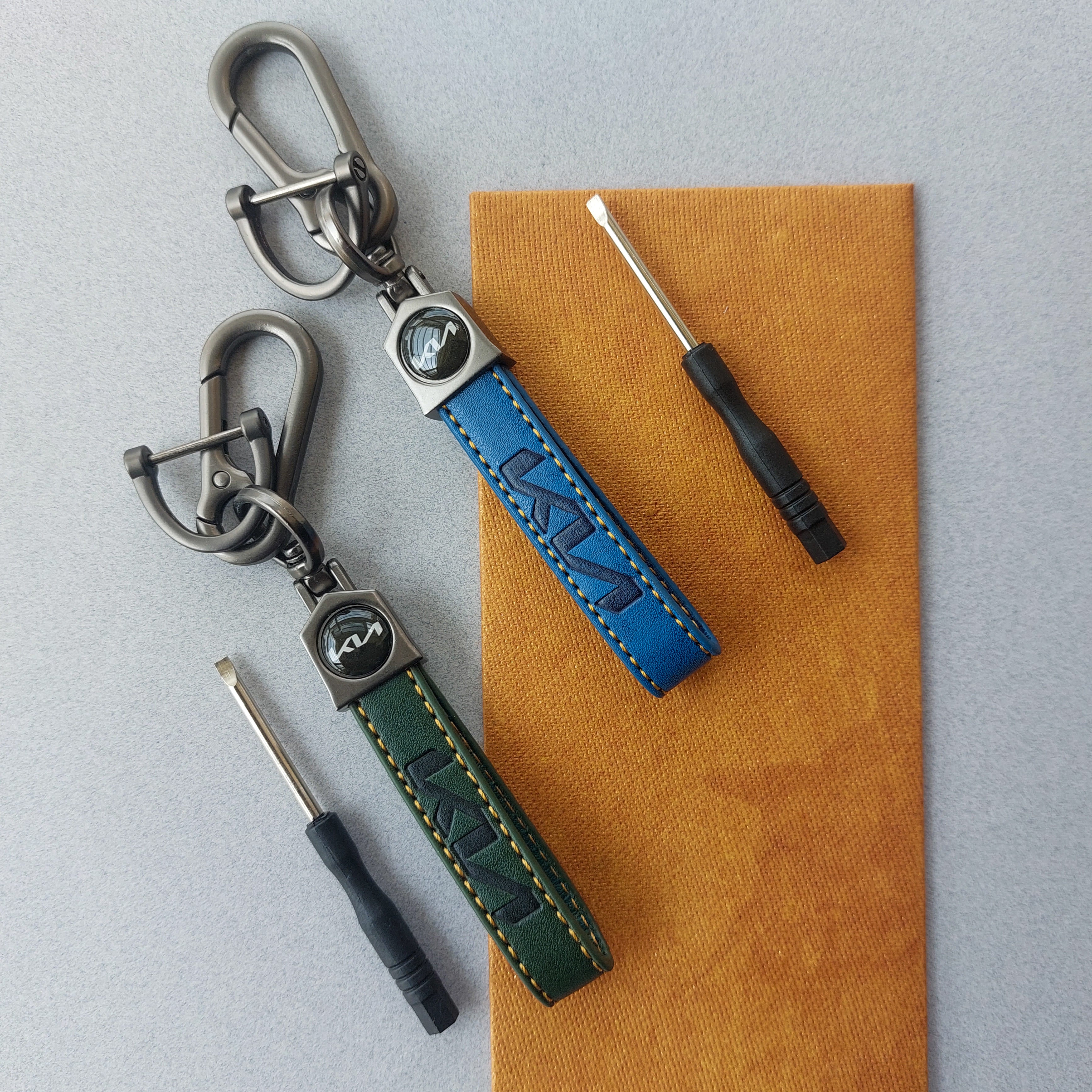 KIA Car Logo Leather Keychains