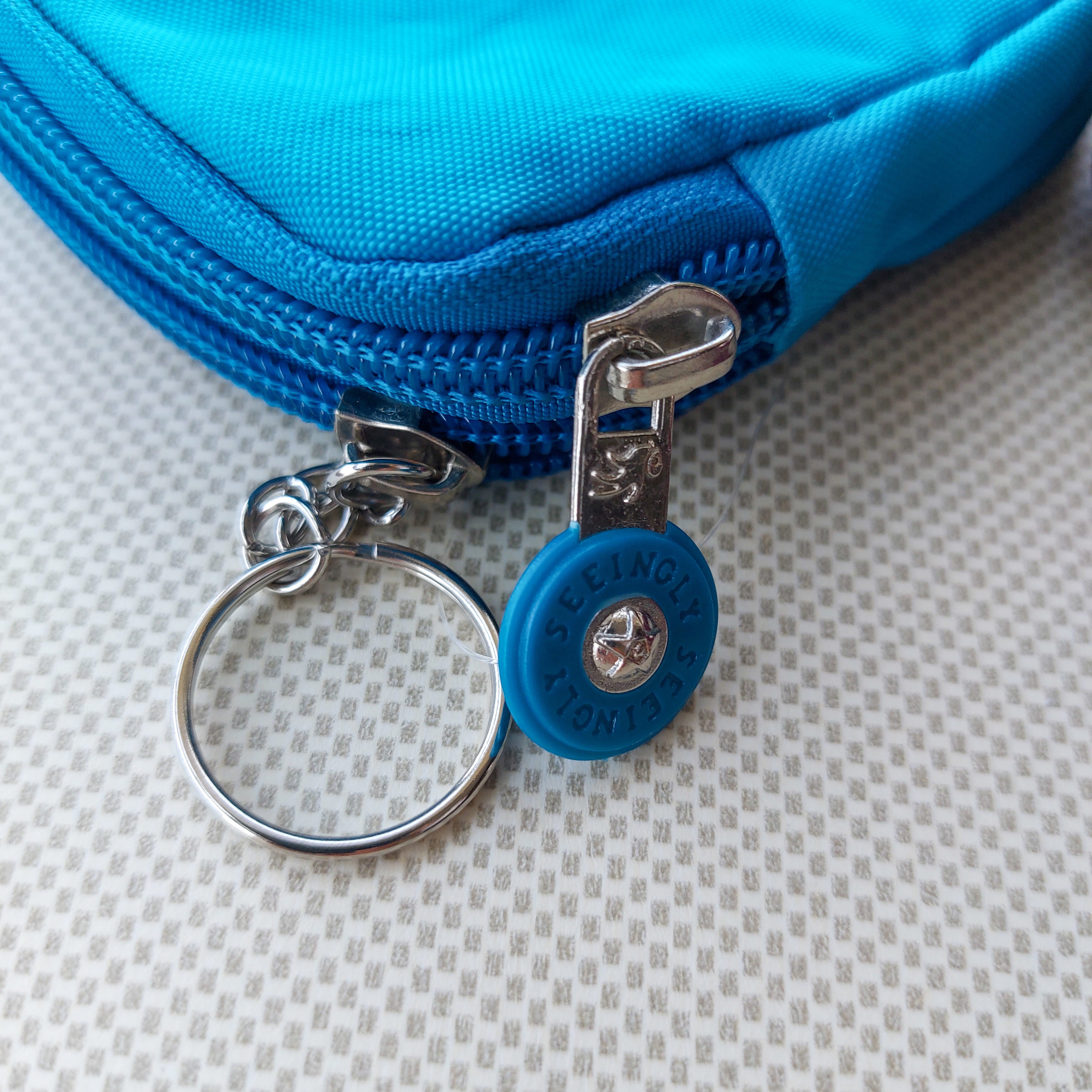 Seeingly Pouches Square Blue and Magenta 2 Zips