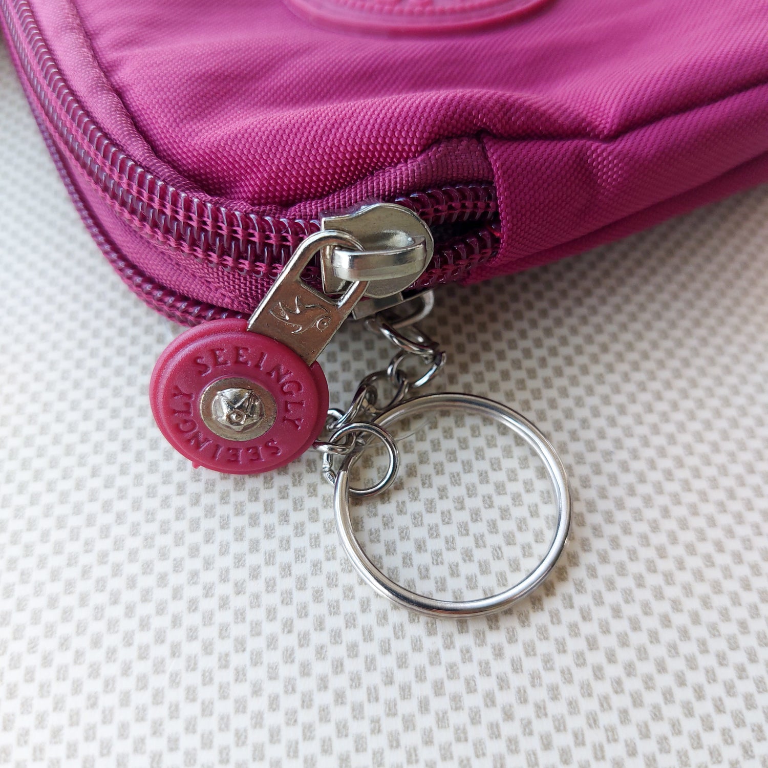 Seeingly Pouches Square Blue and Magenta 2 Zips