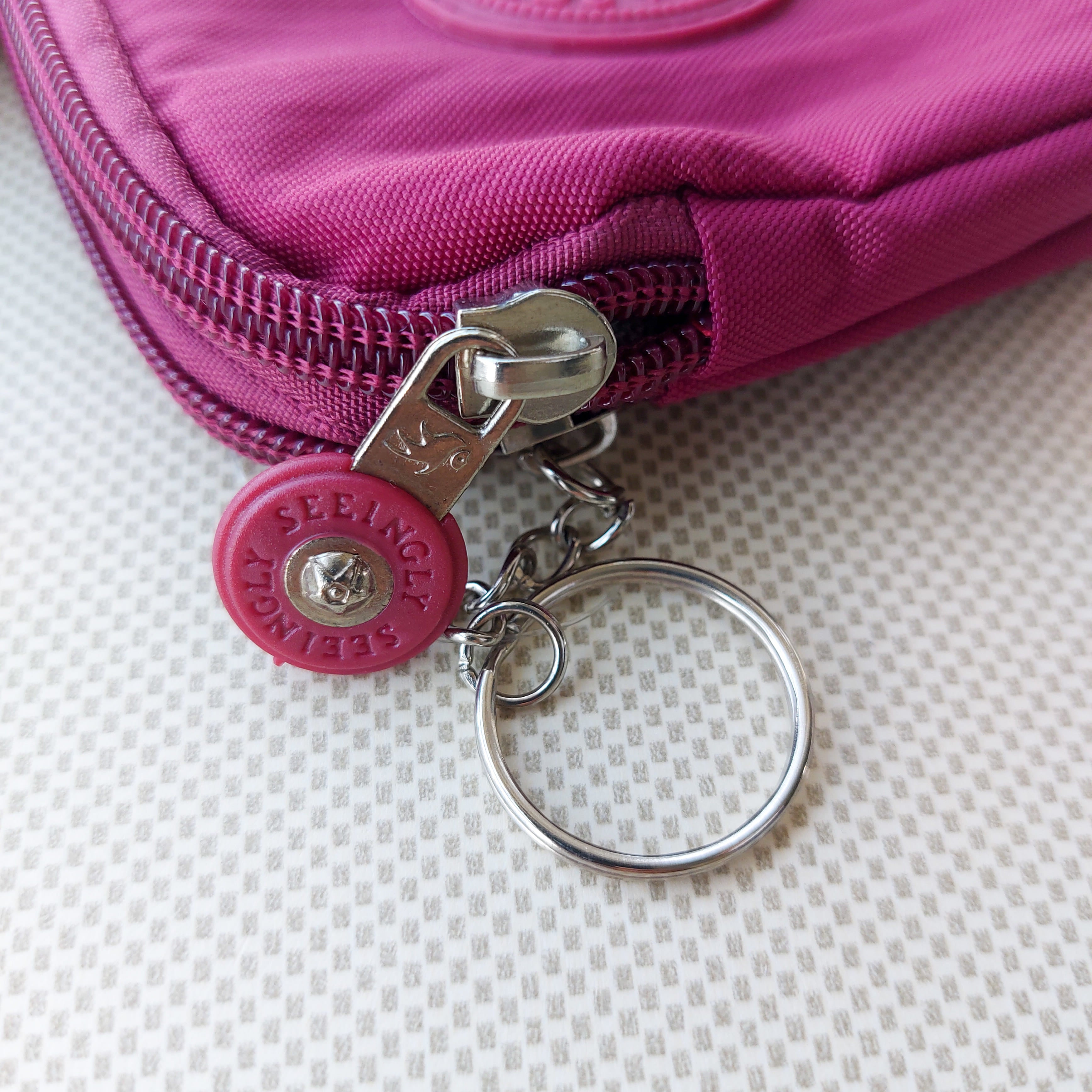 Seeingly Pouches Square Blue and Magenta 2 Zips