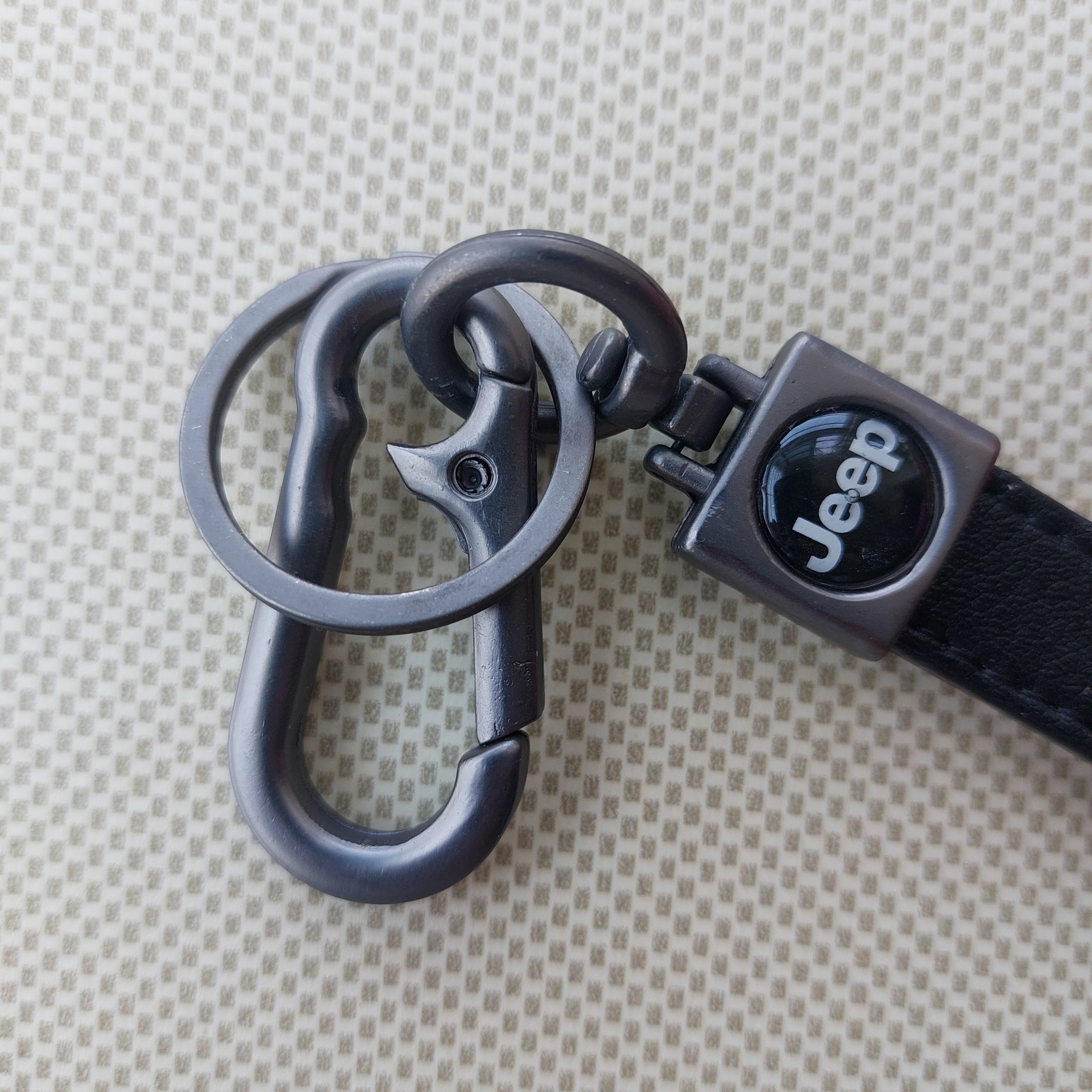 Black Leather Car Logo Keychains