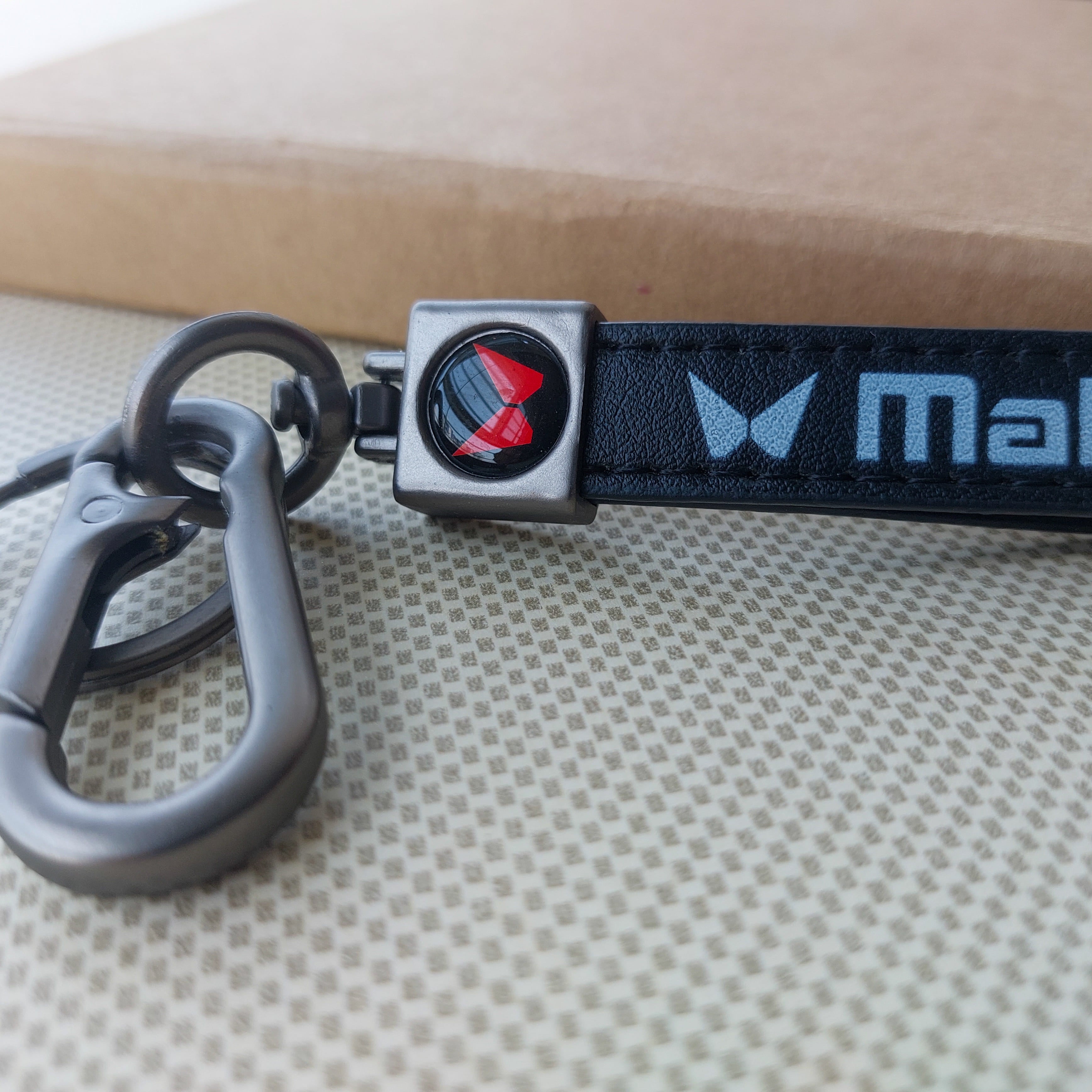 Black Leather Car Logo Keychains