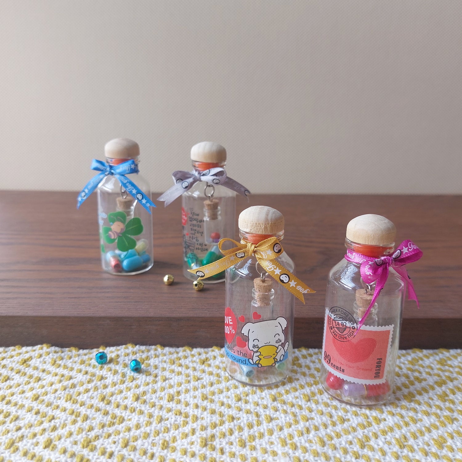 Message Bottles 4pc Set