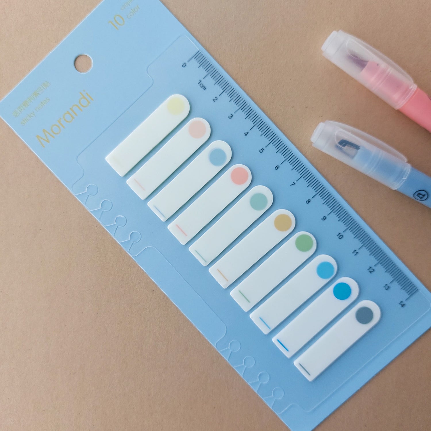 Morandi Sticky Notes with Scale 10 Colors