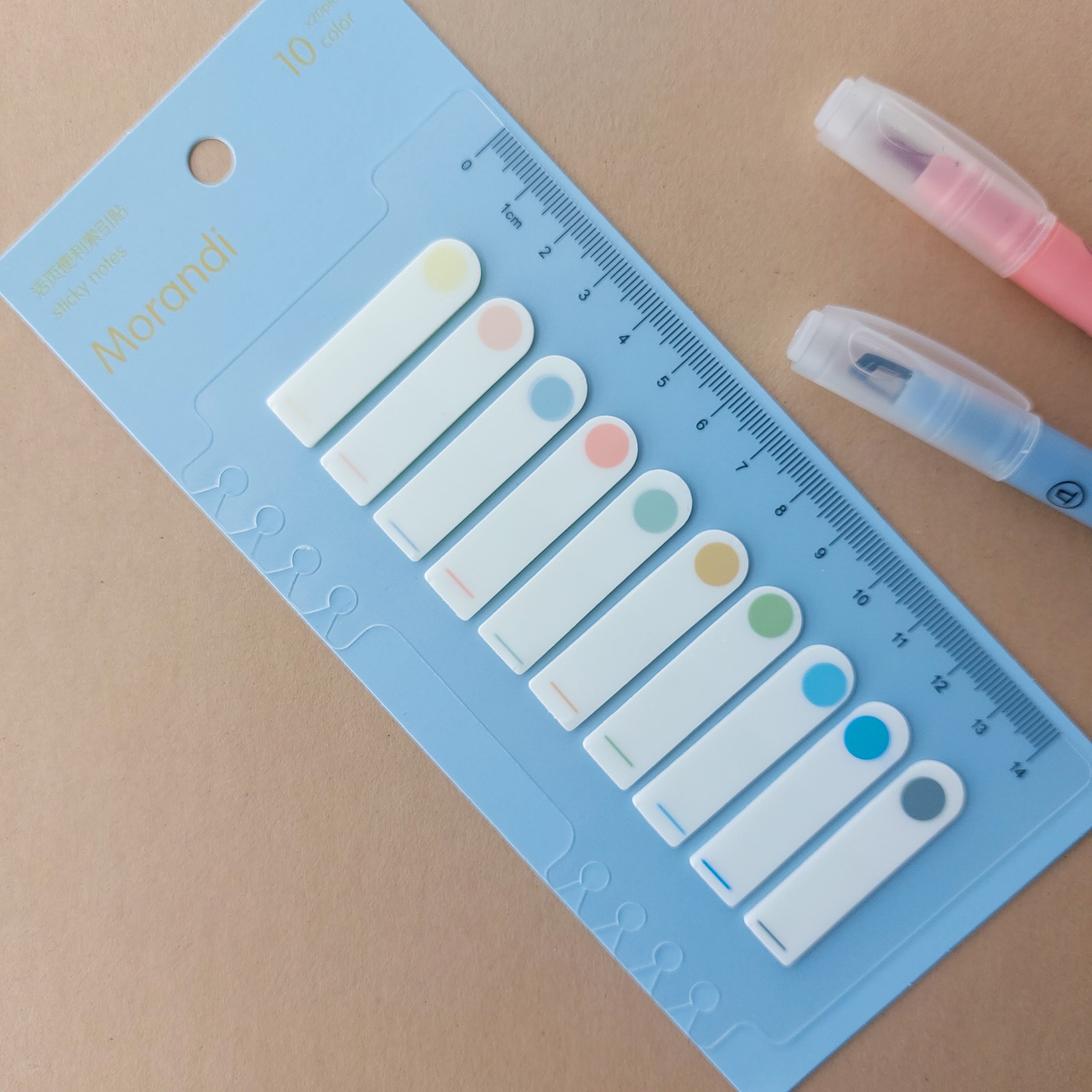 Morandi Sticky Notes with Scale 10 Colors