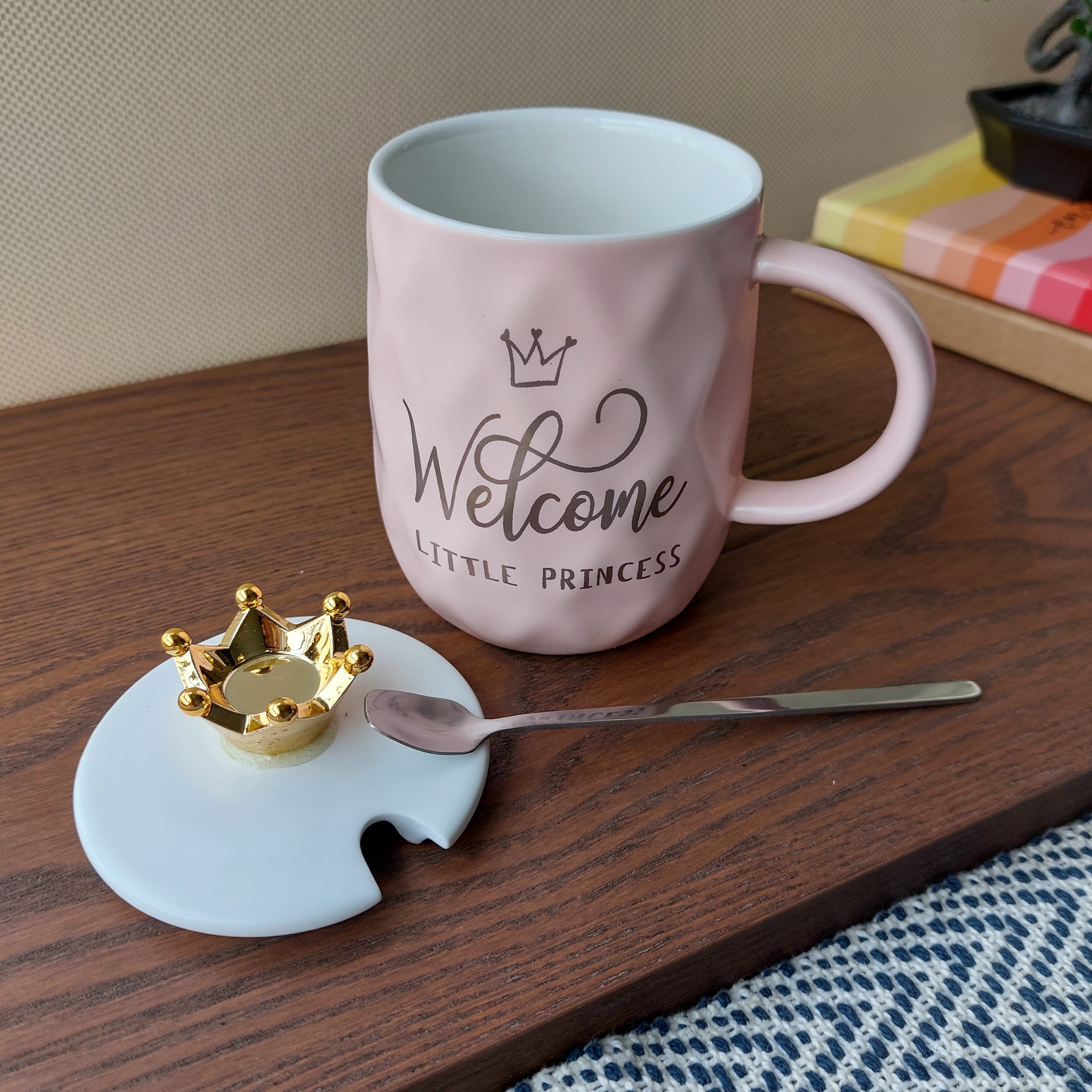 Welcome Princess Mugs With Lid and Spoon