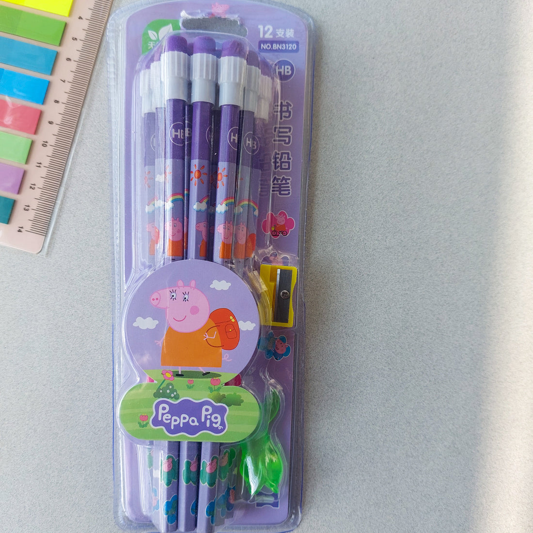 Peppa Pig and Animals Pencils 12pc Set With Sharpener