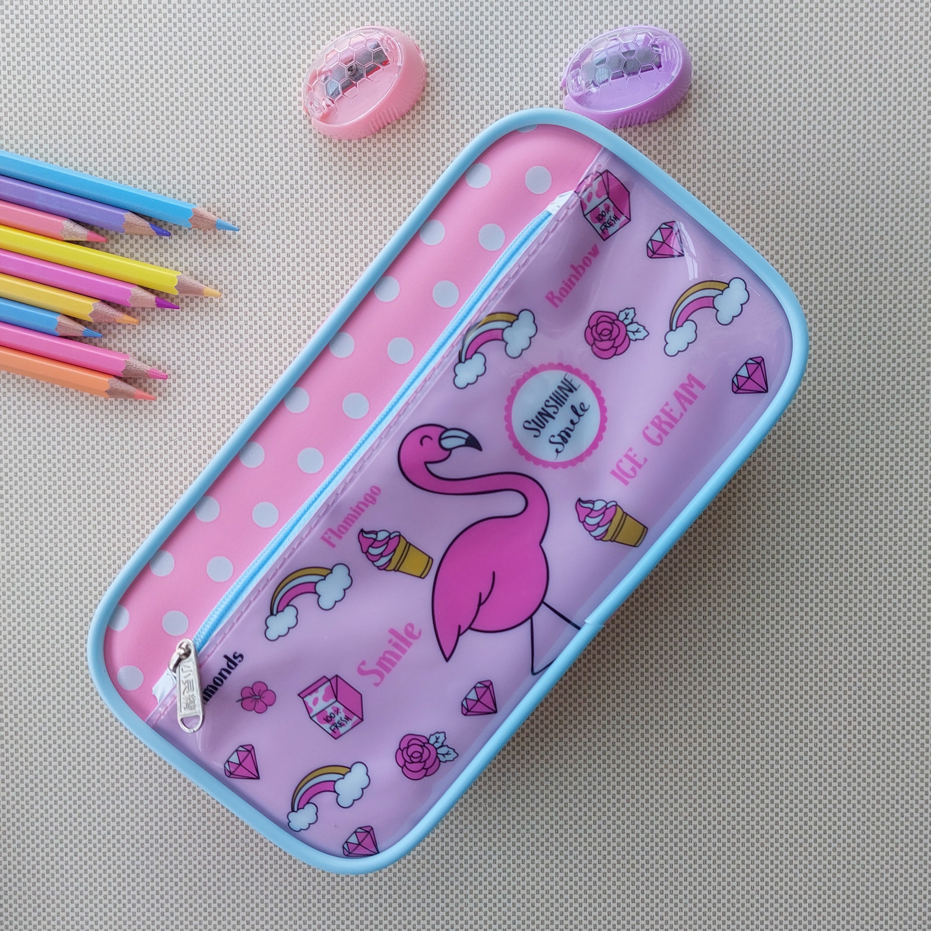 Compass Pouches Flamingo and Dolphin