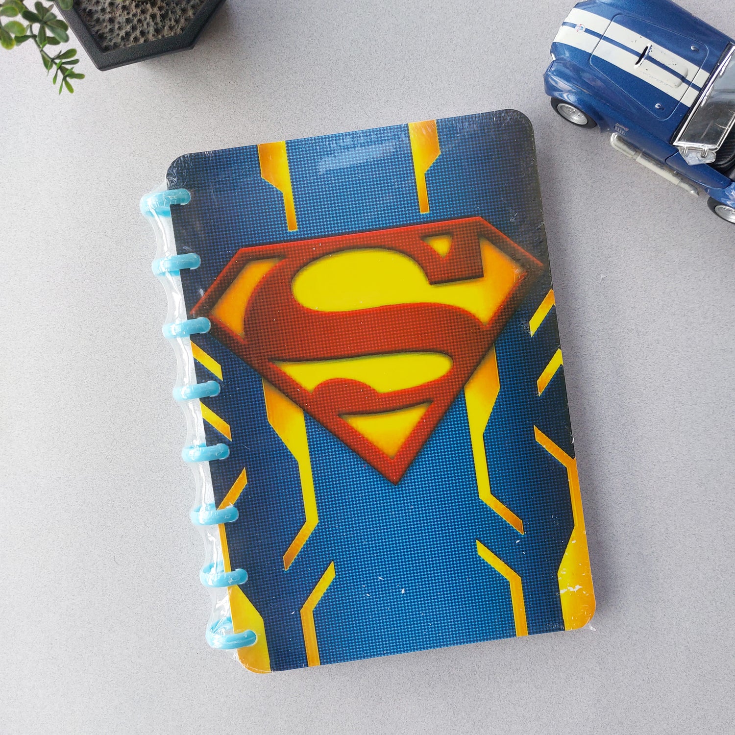 Cars and Superman Spiral Ruled Diaries A5