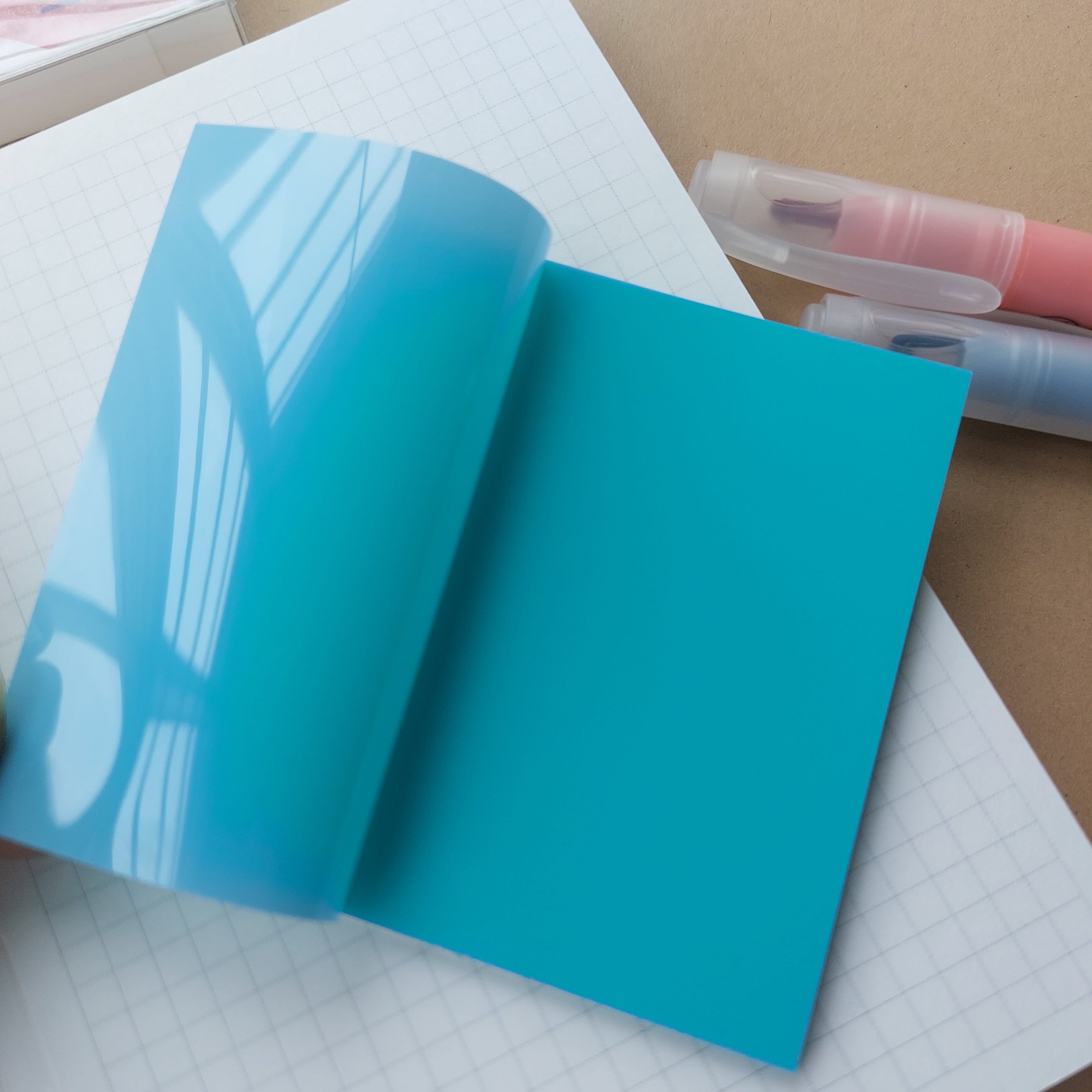 Sticky Translucent Notes Teal 3"x3"