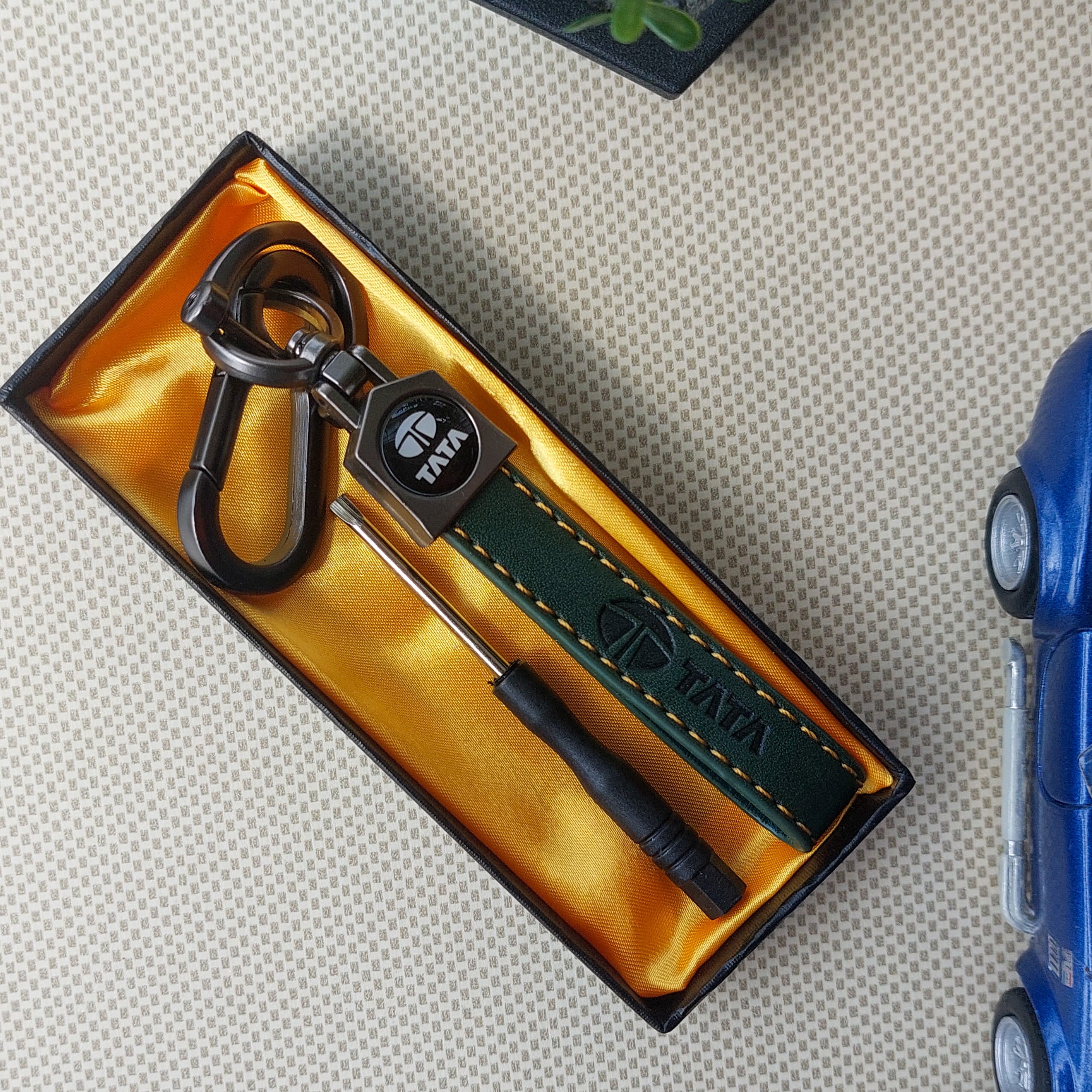 TATA Car Logo Leather Keychains