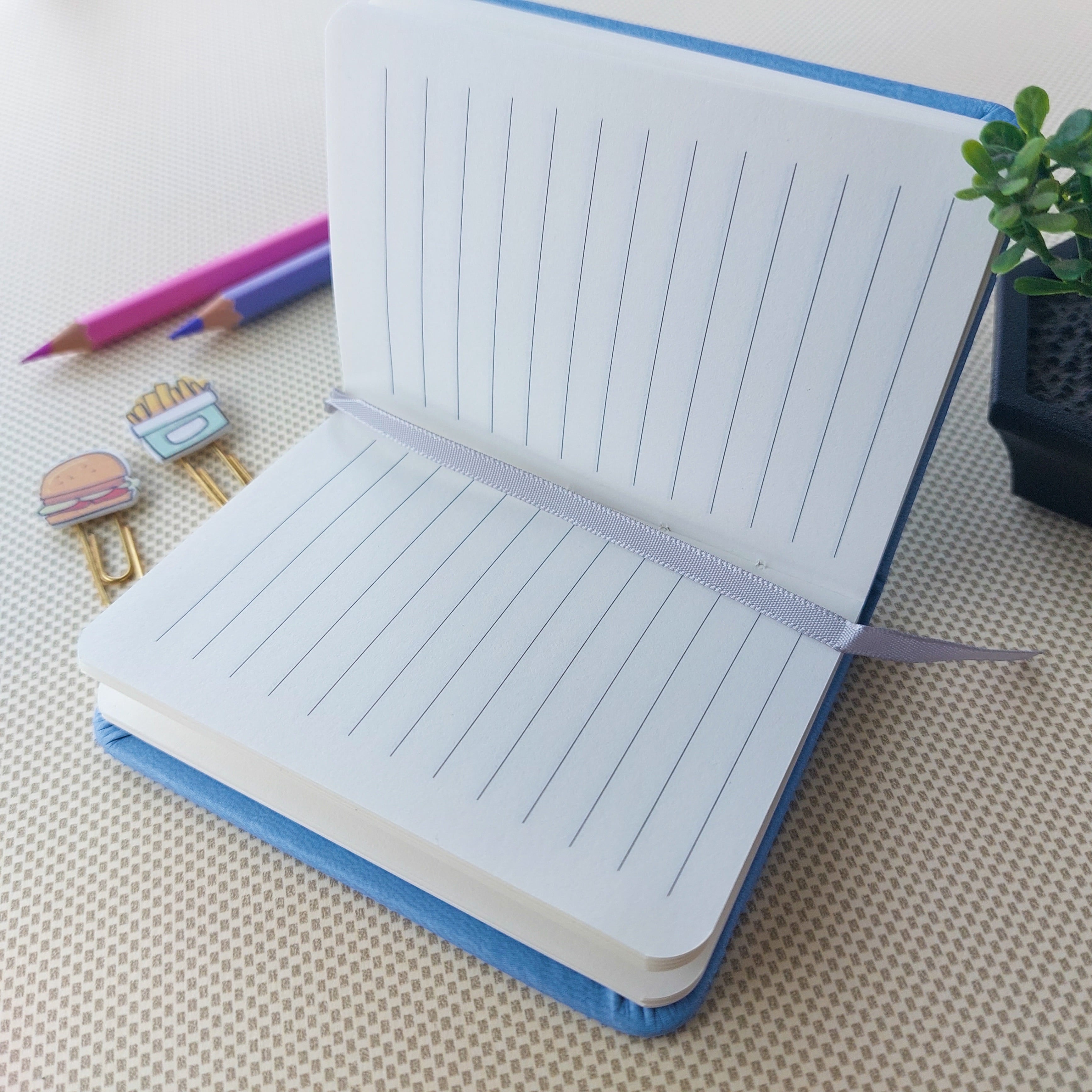 Trendy Solid Color Ruled Diaries A7