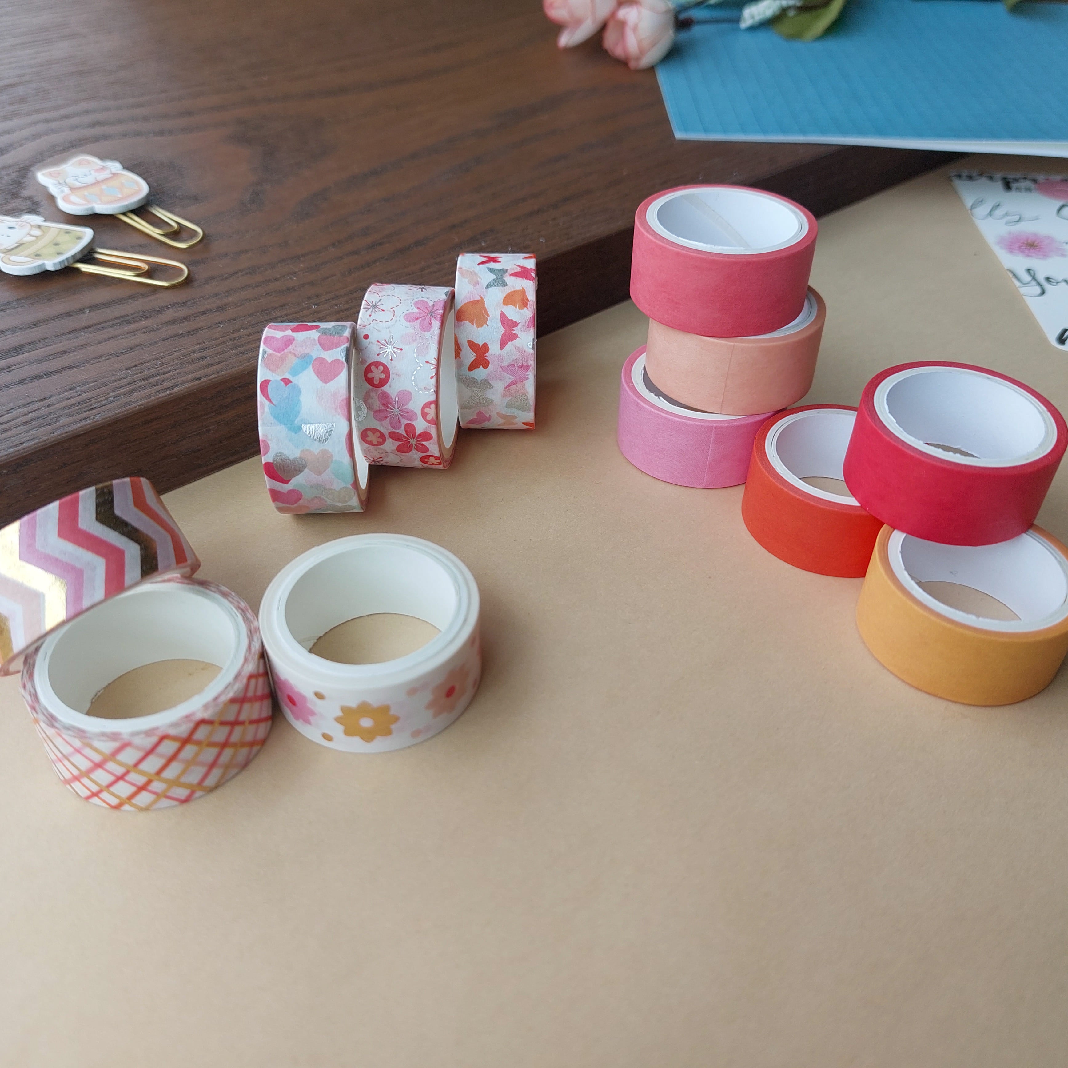 Solid Color and Design Washi Tapes 12pc Set