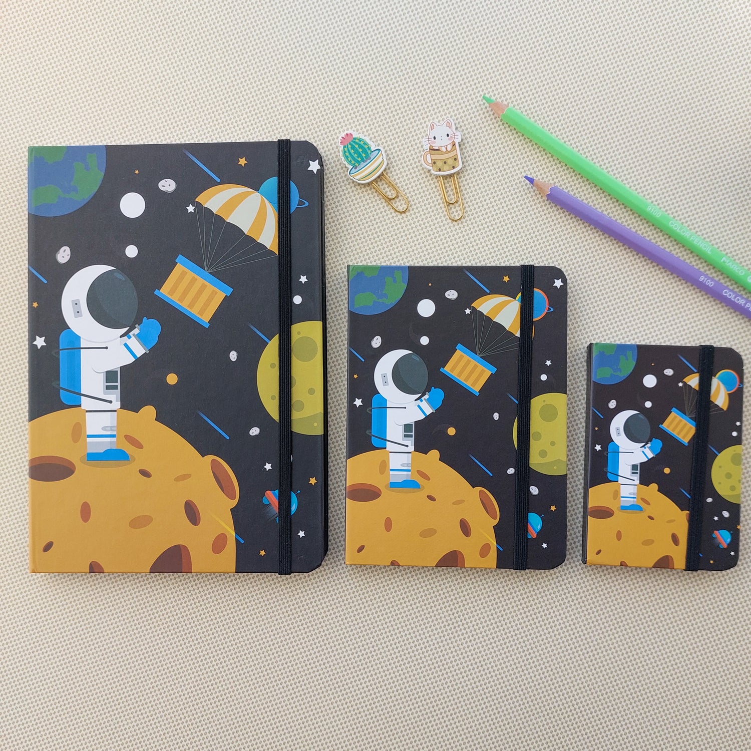 Space and Dino Themed Ruled Diaries A7