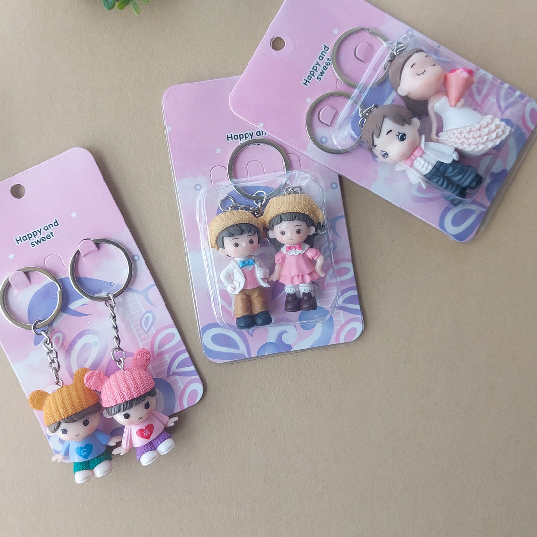 Happy &amp; Sweet Couples Keychains
