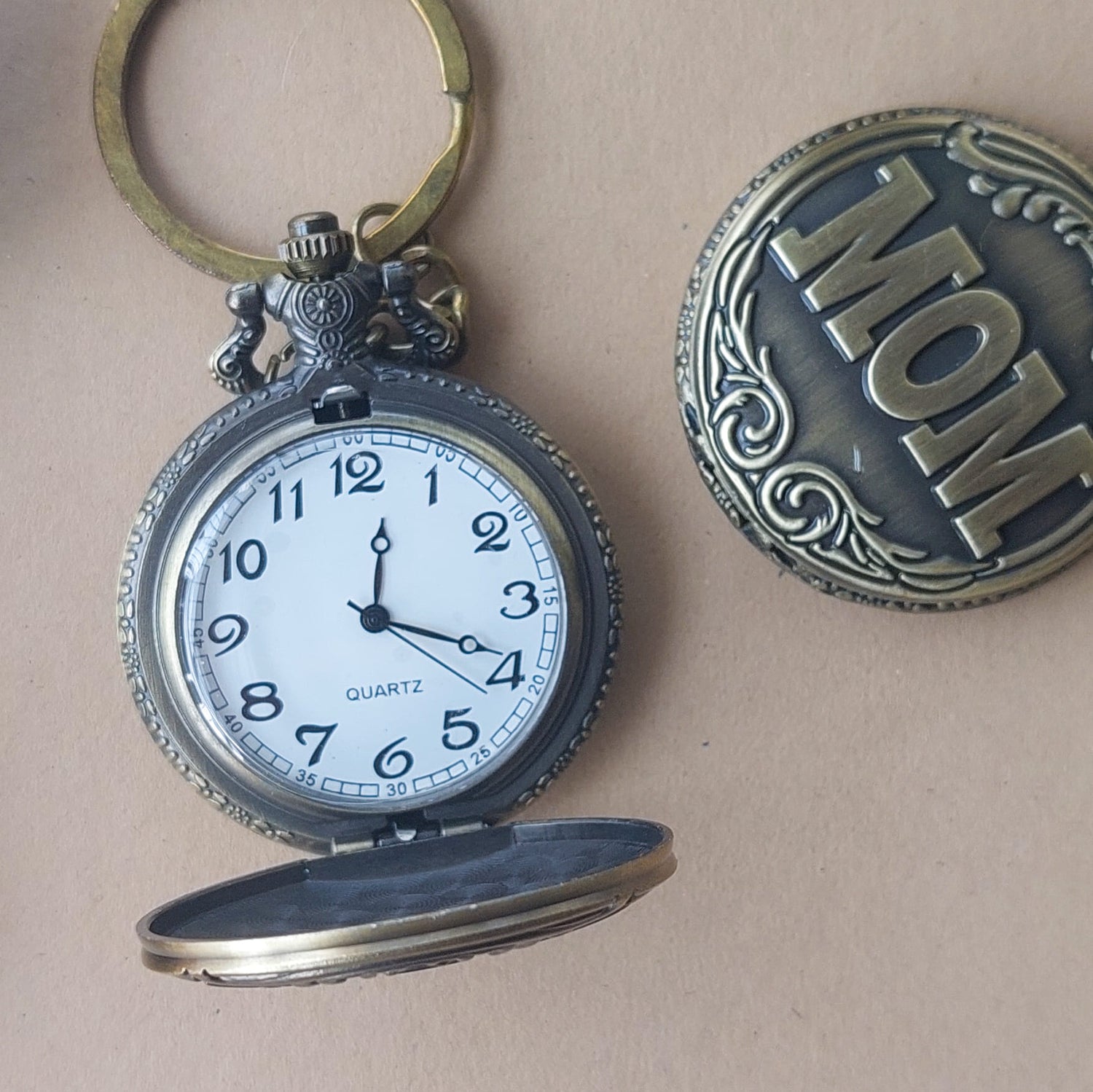 Dad &amp; Mom Vintage Series Pocket Watch Keychains