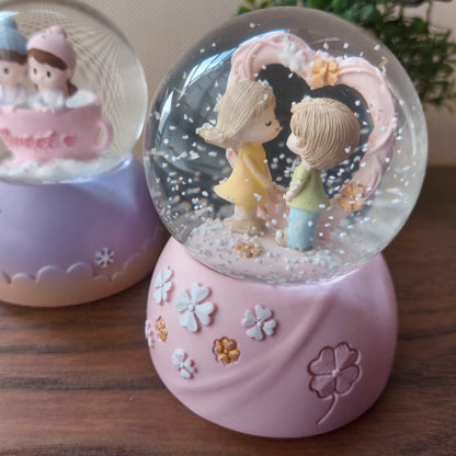 Couple Snow Globe With Light