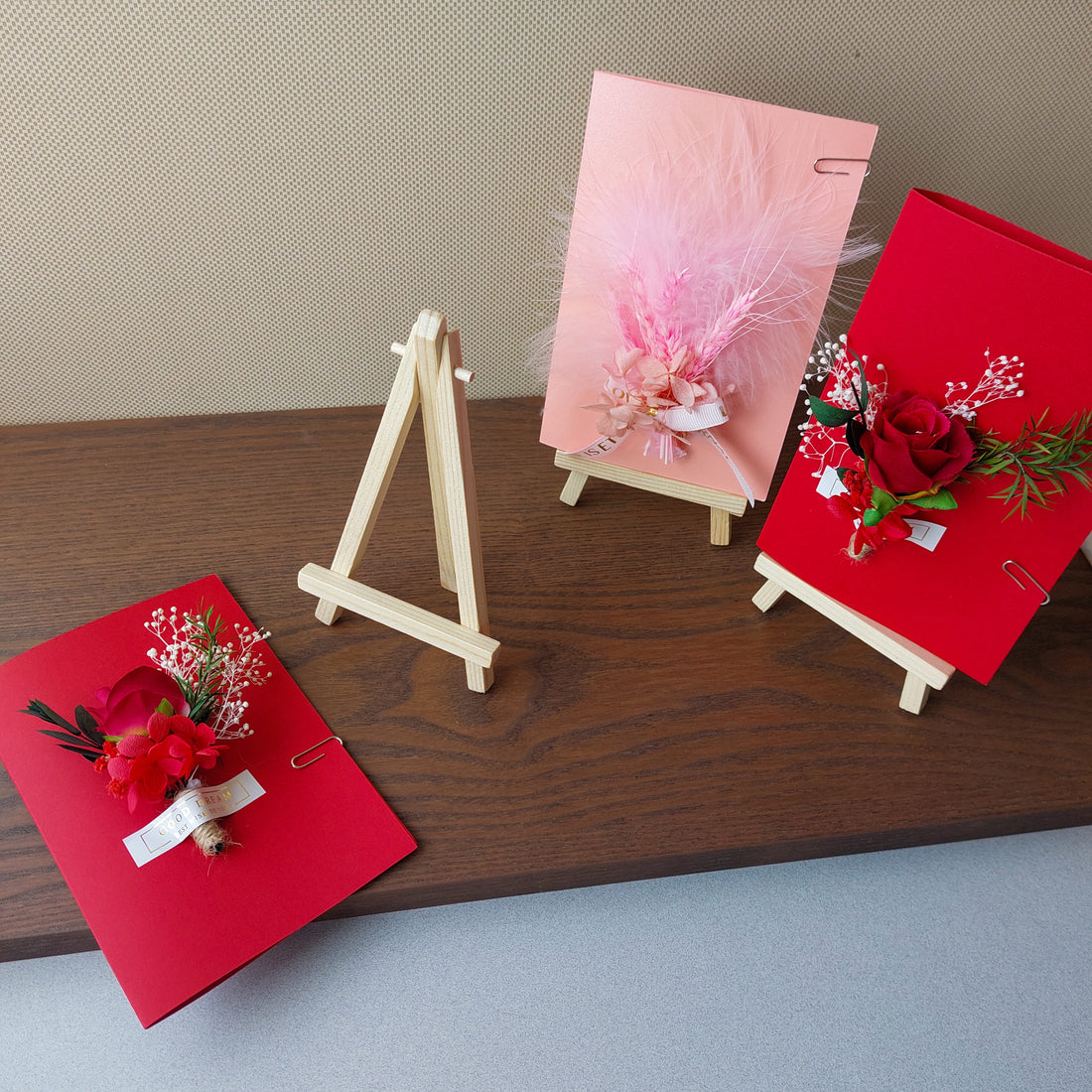 Valentine Handmade Greeting Card with Easel Stand