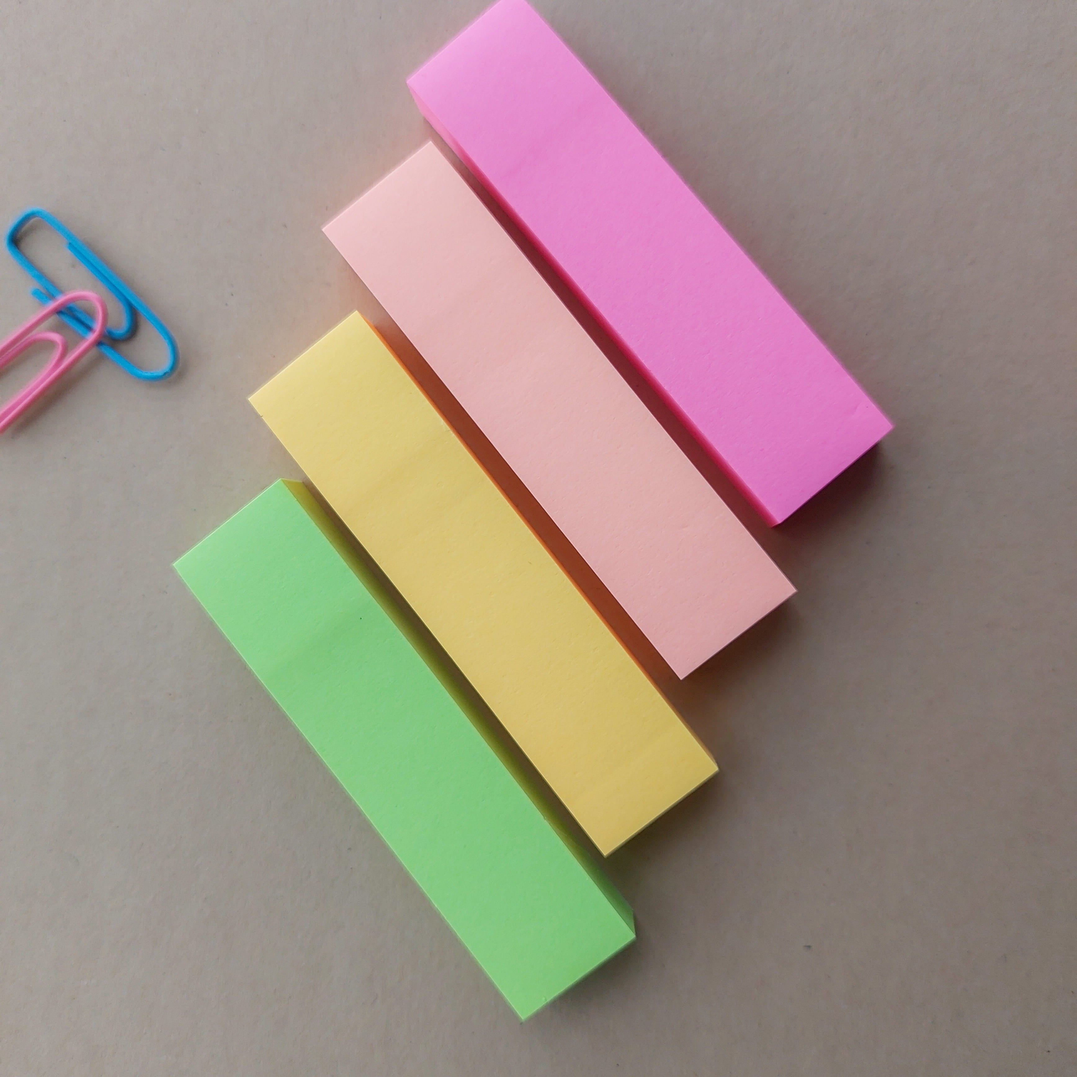 4 Cut Sticky Notes Neon 0.75&quot;x3&quot;