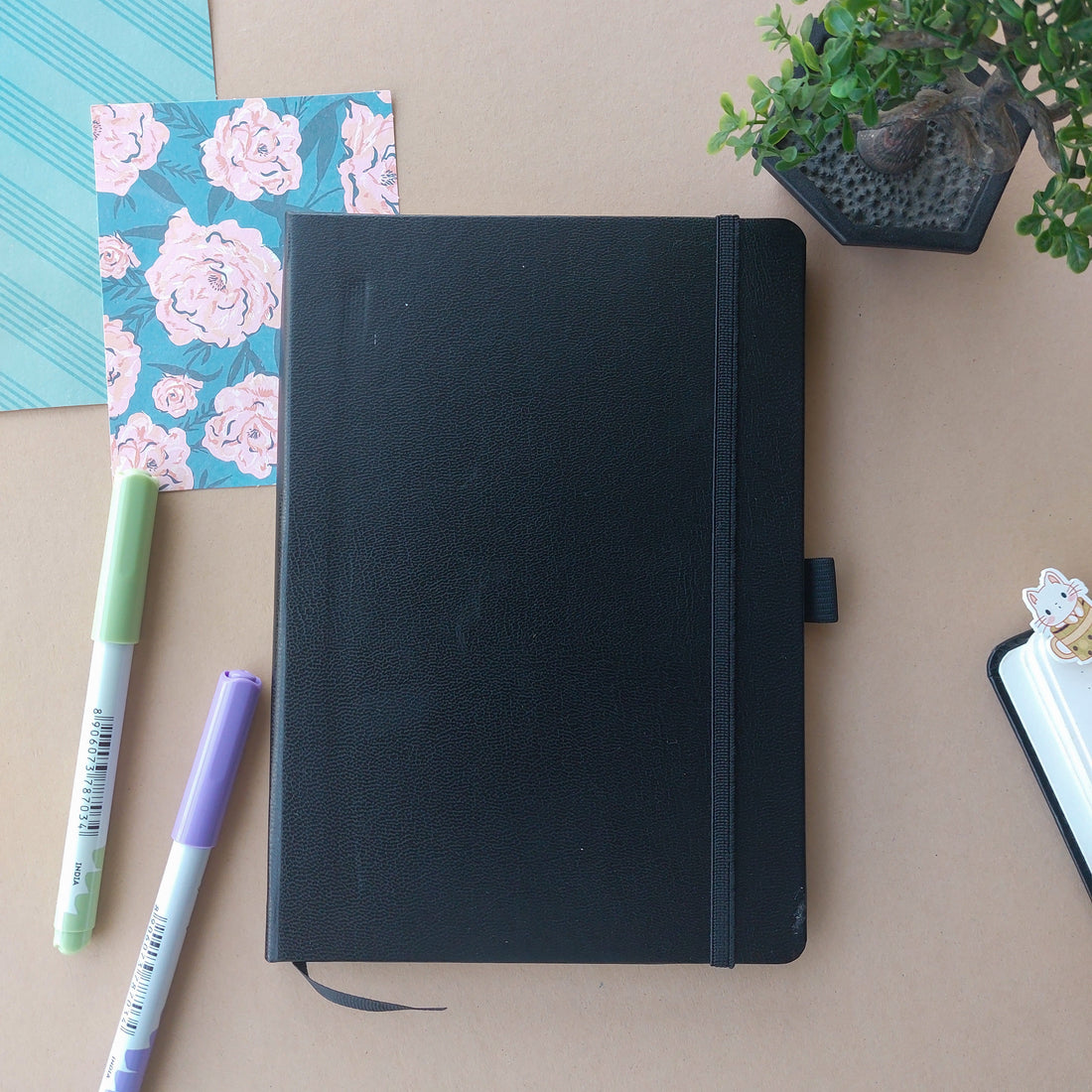 Premium PU Hard Dot Grid A5 Diary (80 GSM, 160 pages)