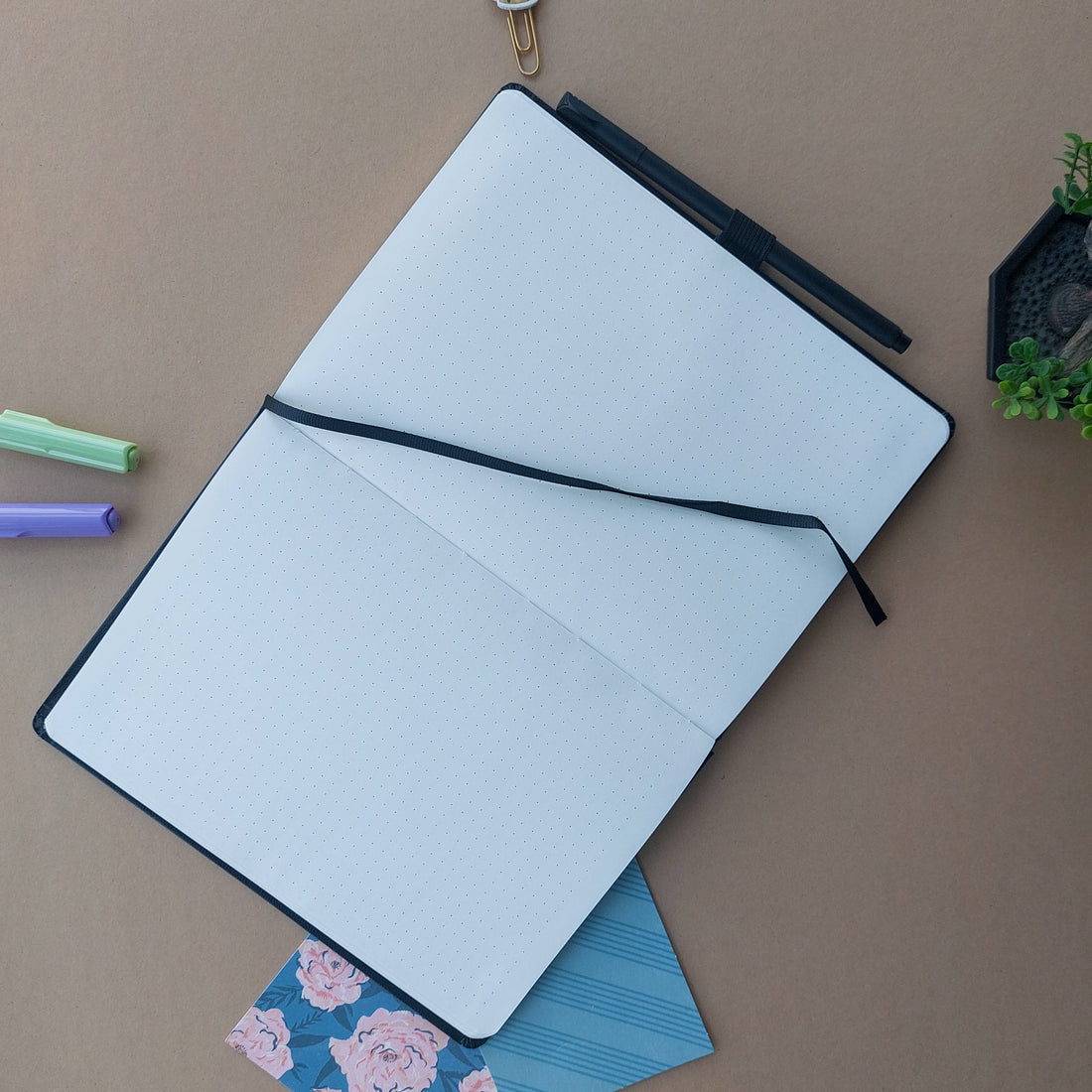 Premium PU Hard Dot Grid A5 Diary (80 GSM, 160 pages)